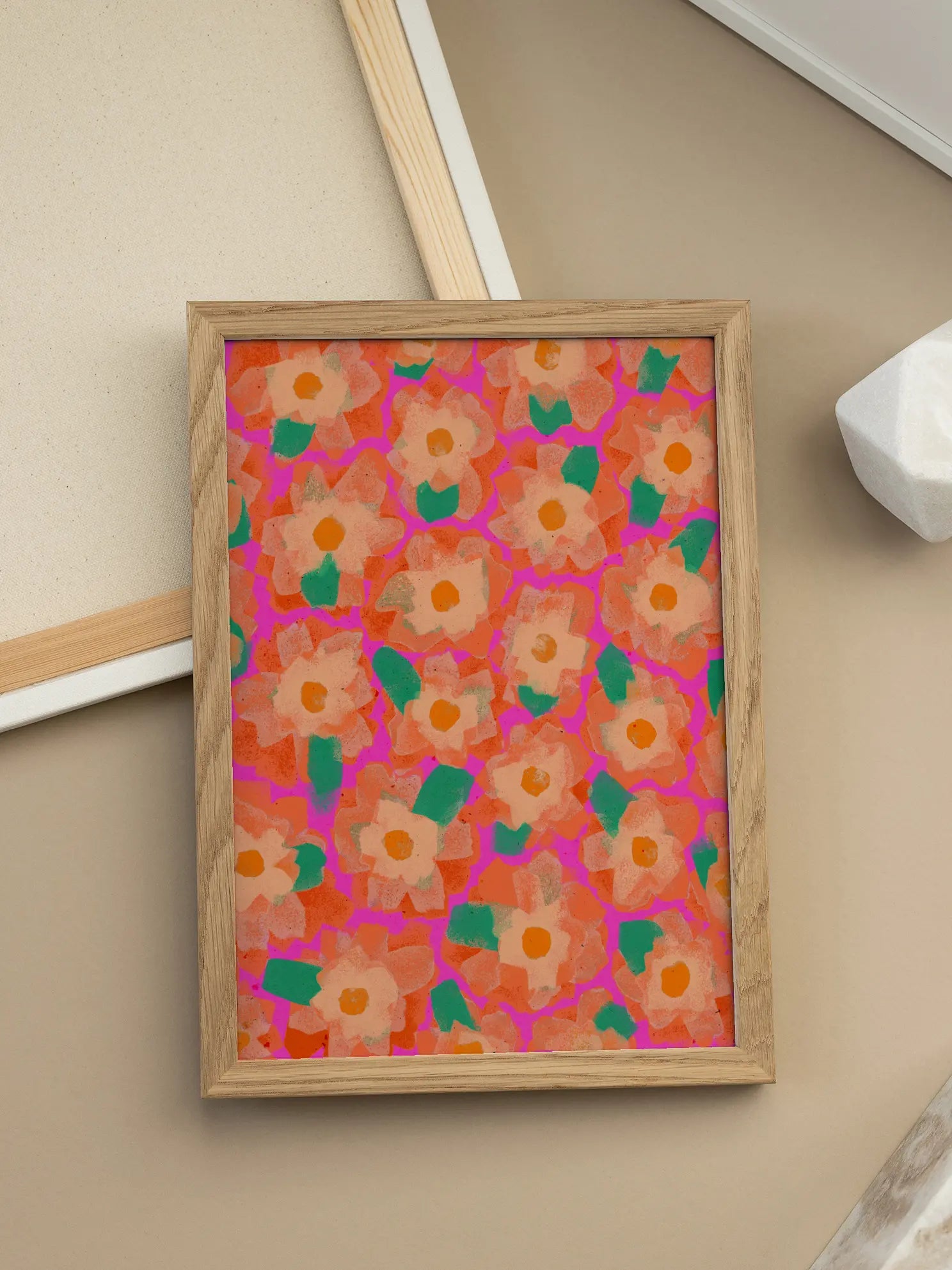 Lively Floral Pattern Poster