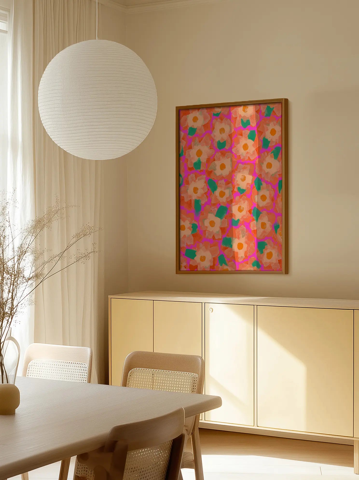 Lively Floral Pattern Poster