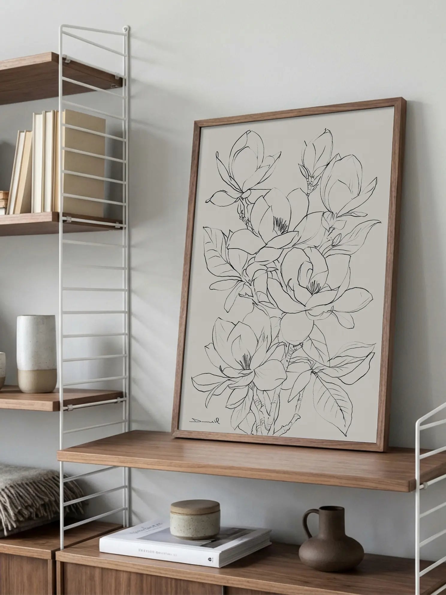 Magnolia Drawing Poster