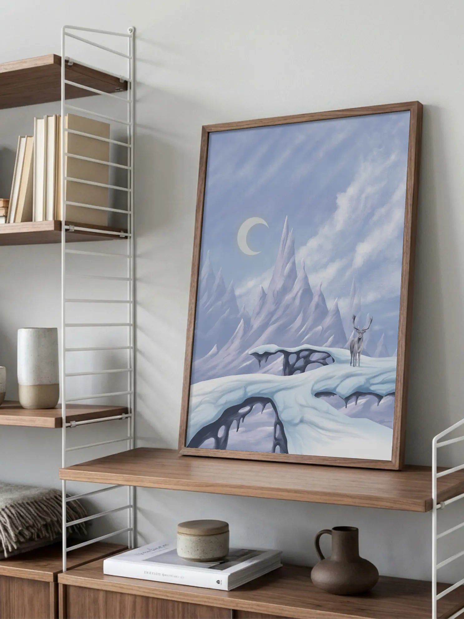 Majestic Stag on Icy Terrain Poster