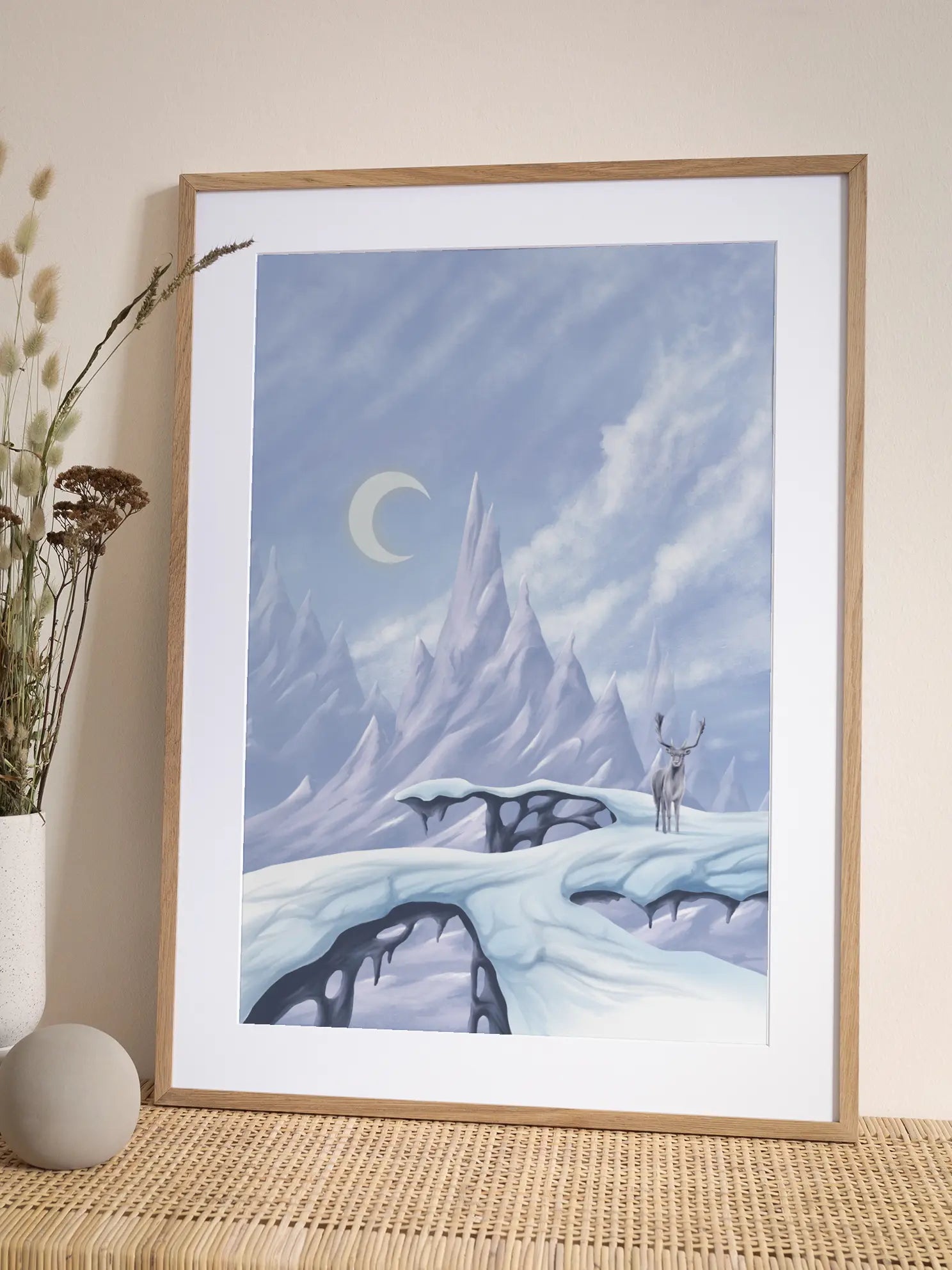 Majestic Stag on Icy Terrain Poster