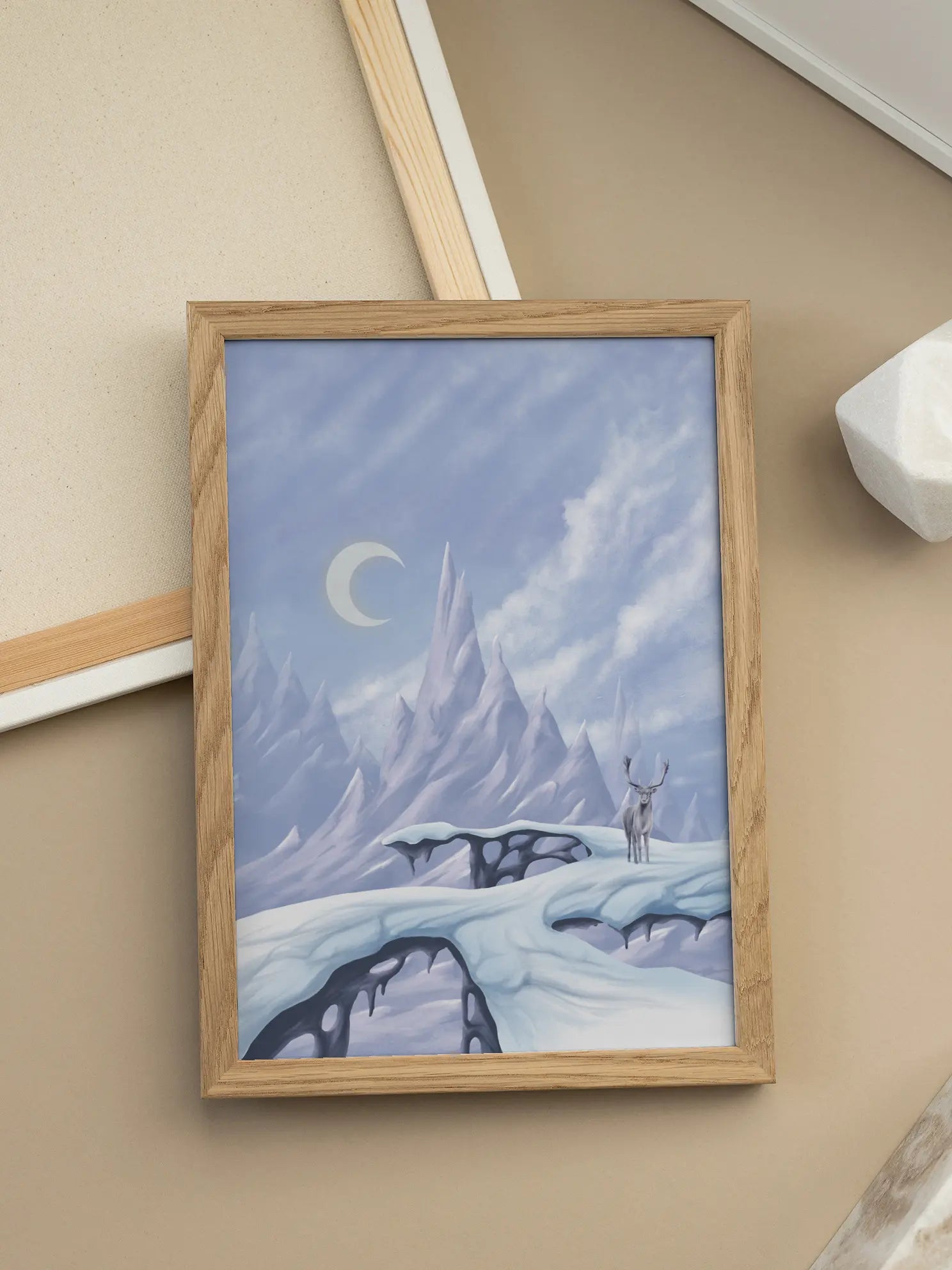 Majestic Stag on Icy Terrain Poster
