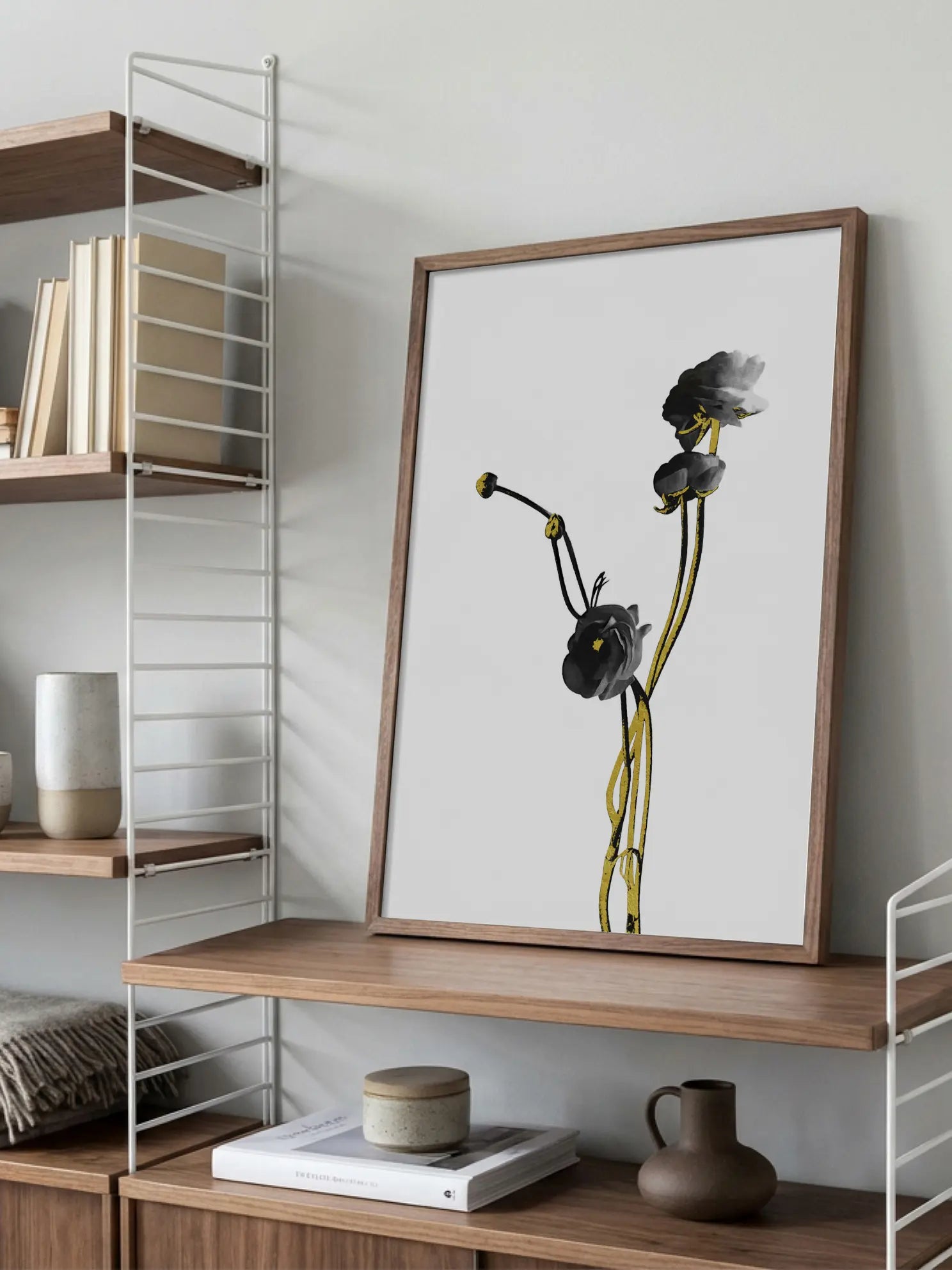 Minimal Black and Gold Botanical No1 Poster