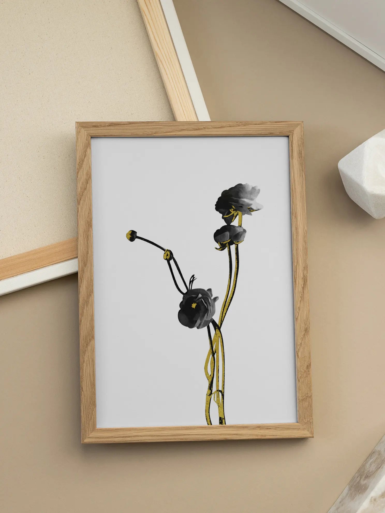Minimal Black and Gold Botanical No1 Poster