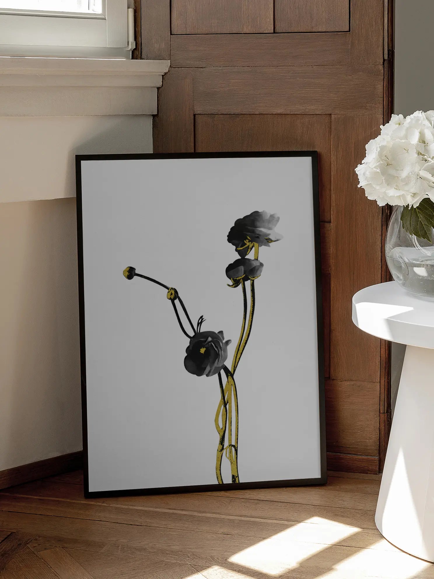 Minimal Black and Gold Botanical No1 Poster