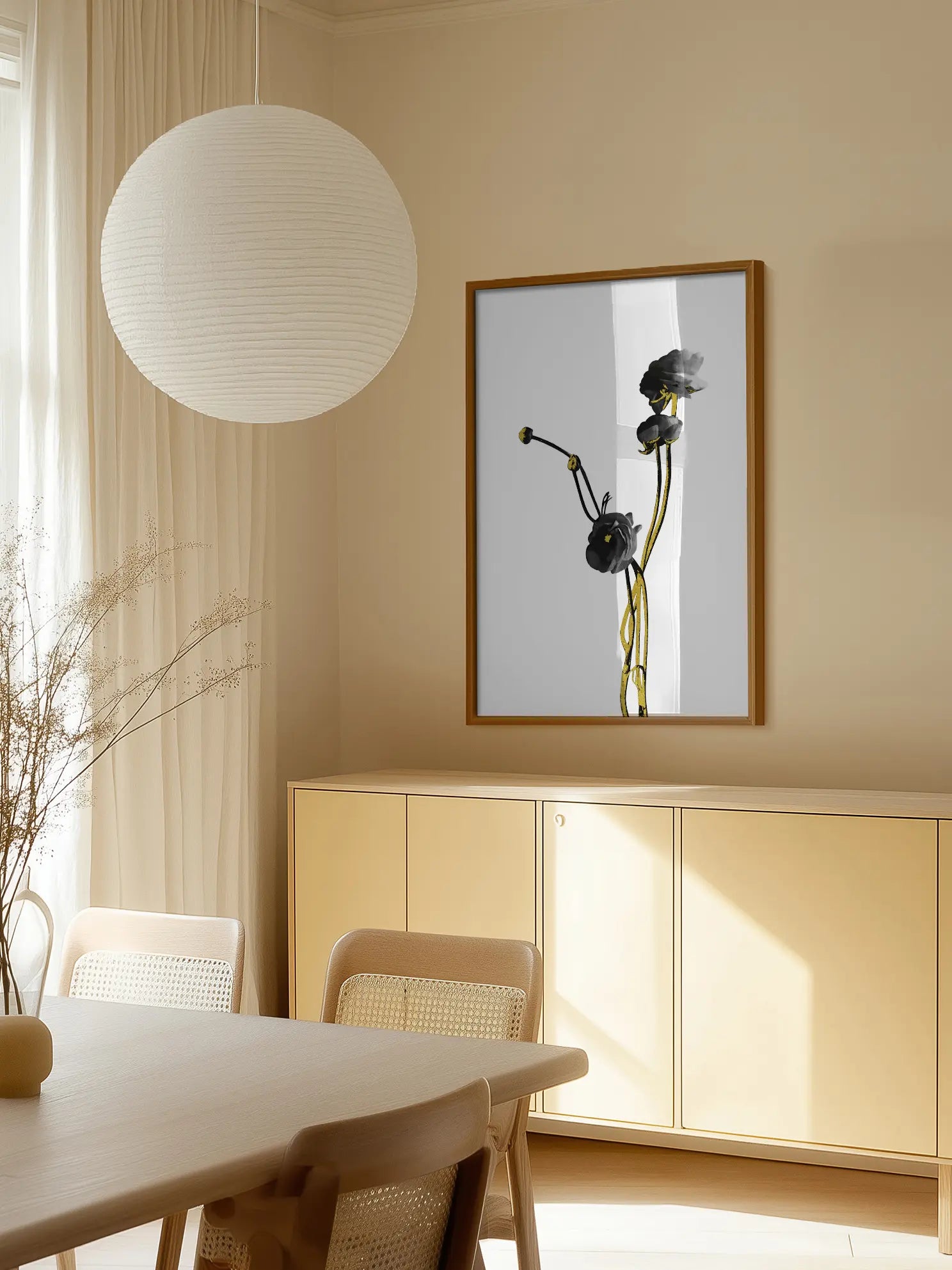 Minimal Black and Gold Botanical No1 Poster