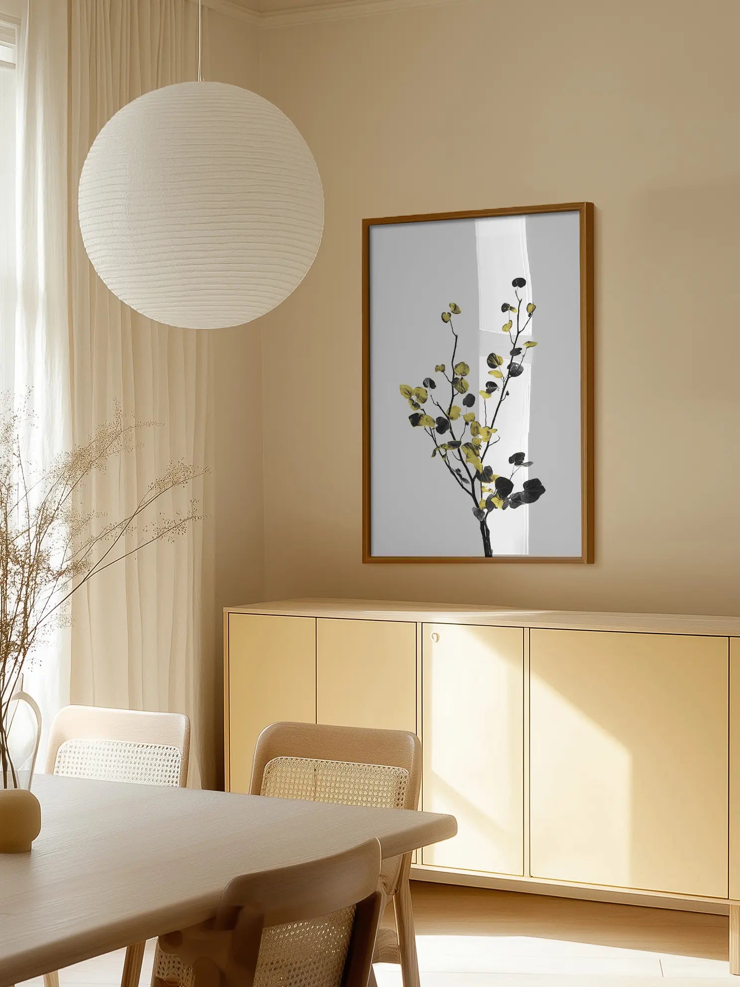 Minimal Black and Gold Botanical No2 Poster