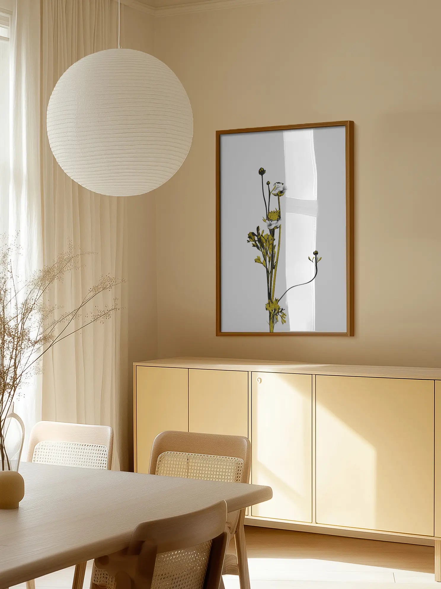 Minimal Black and Gold Botanical No3 Poster