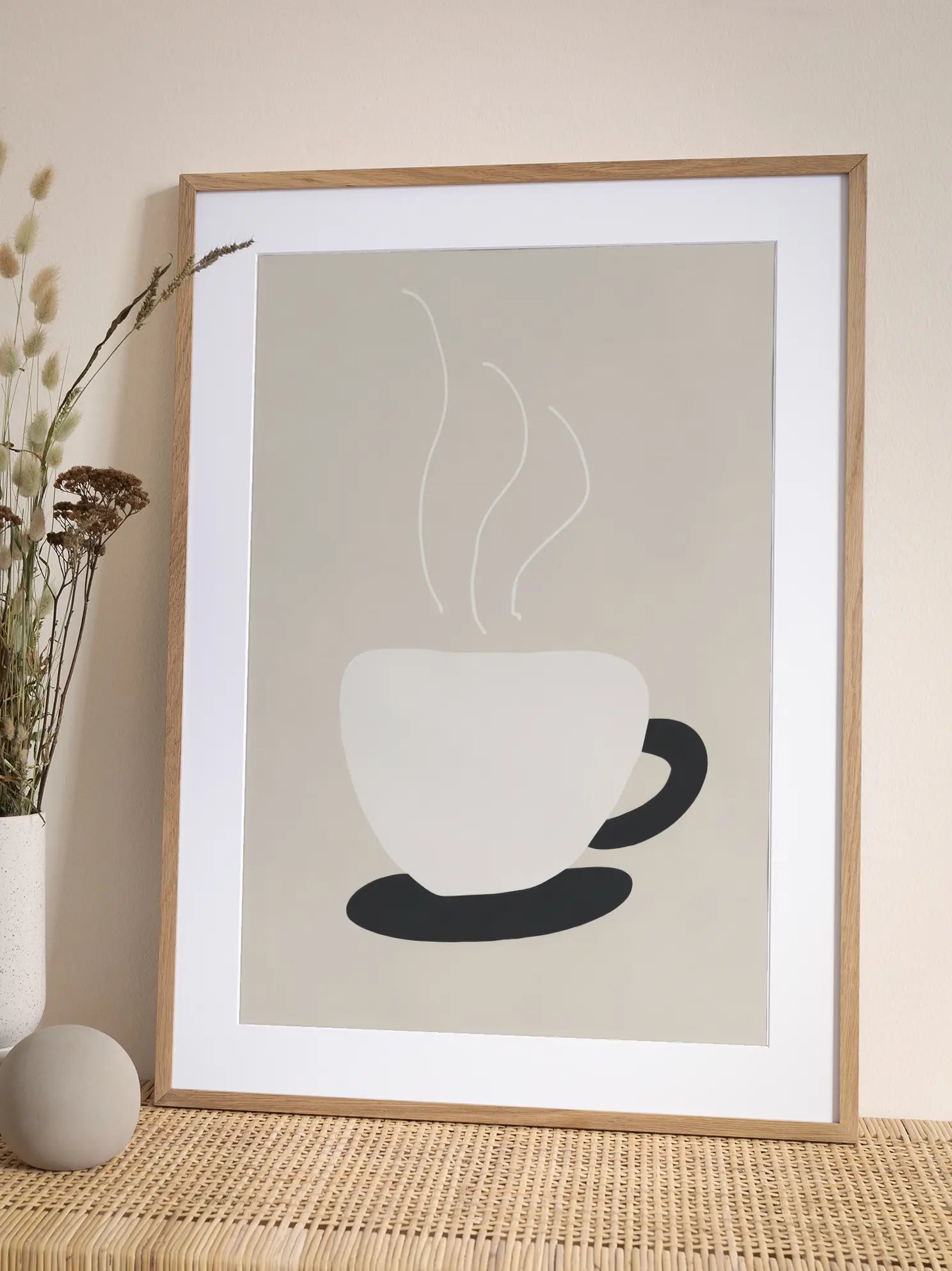Minimal Coffee Cup Steam Poster