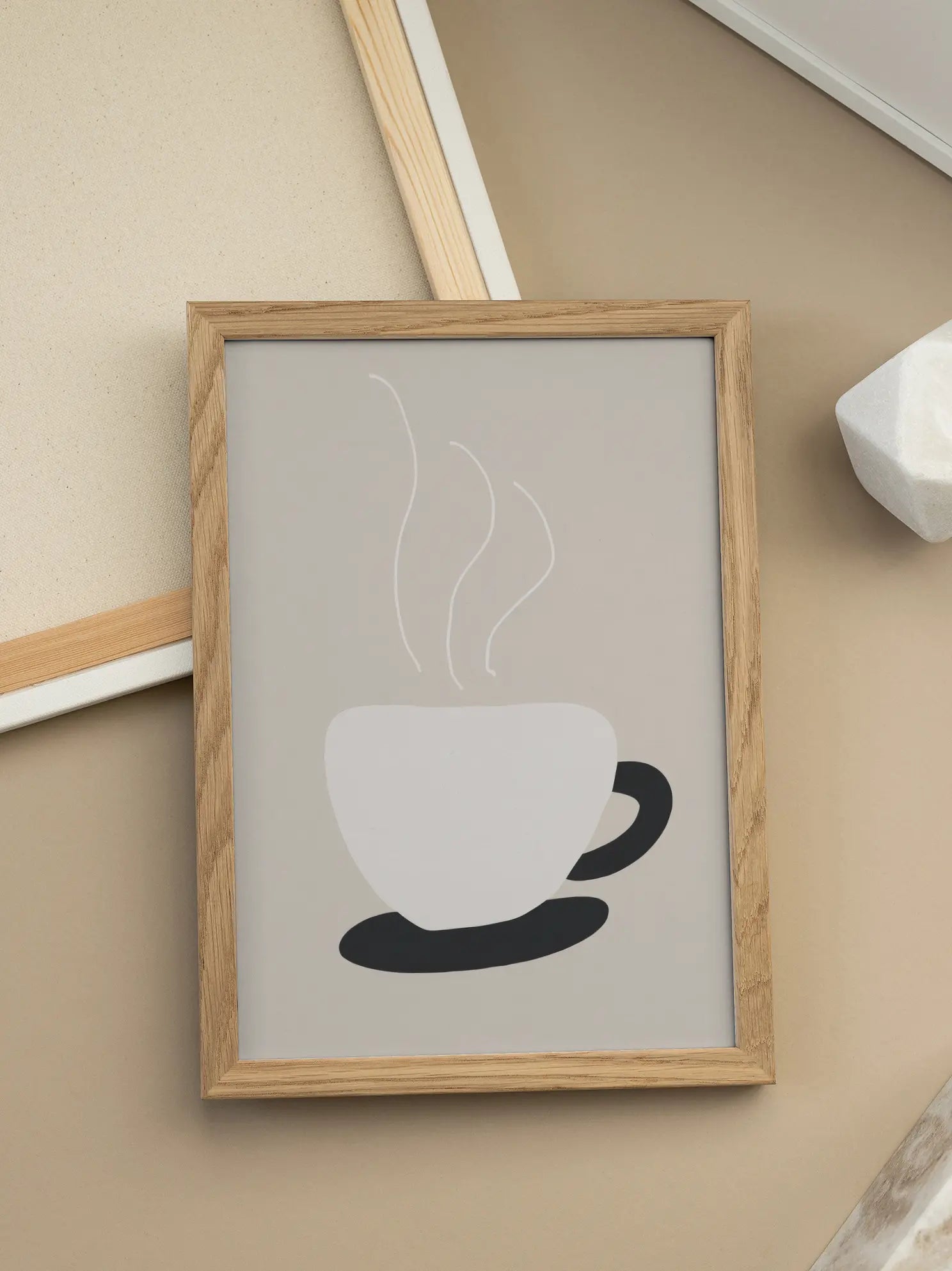 Minimal Coffee Cup Steam Poster