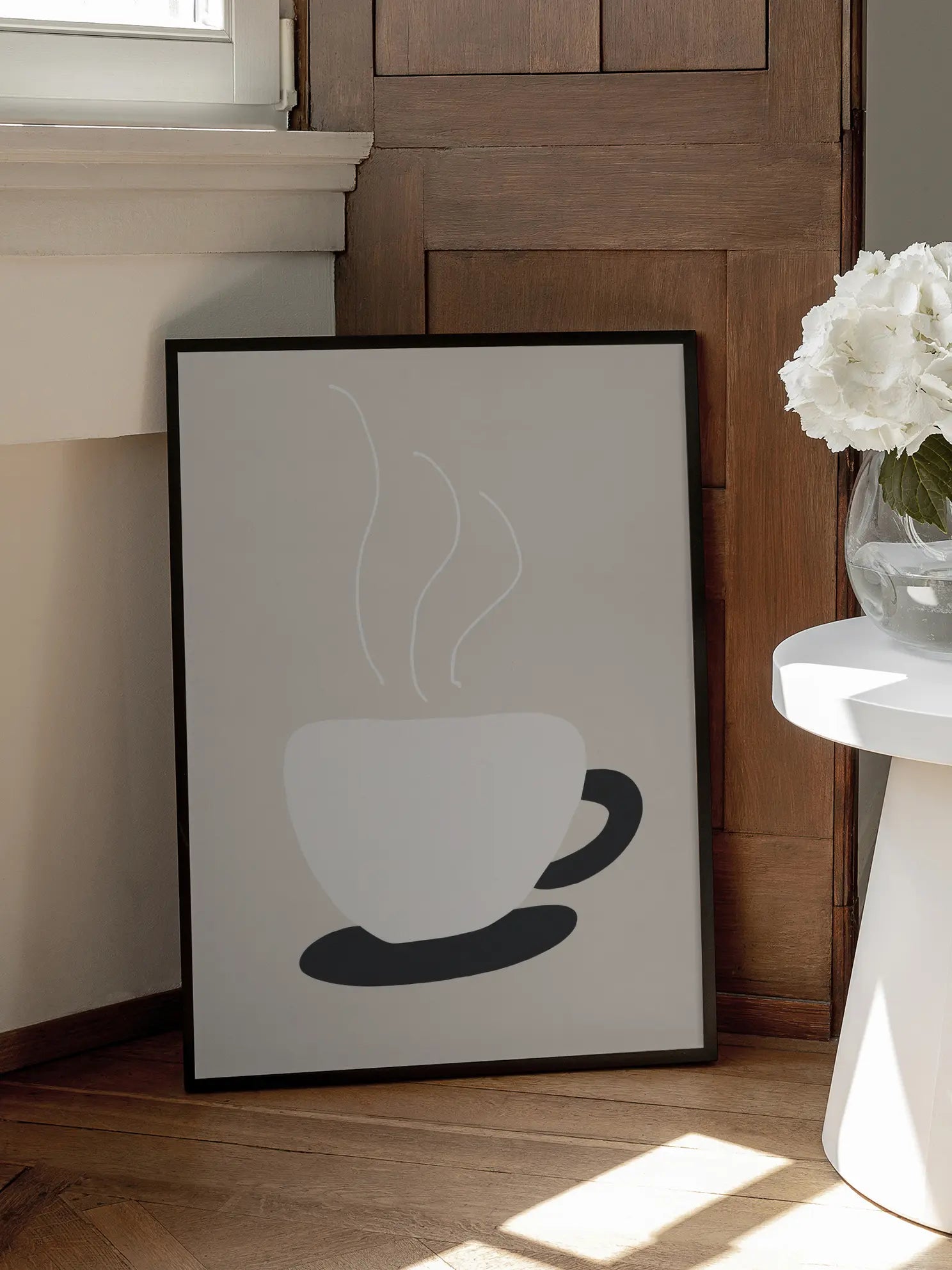 Minimal Coffee Cup Steam Poster