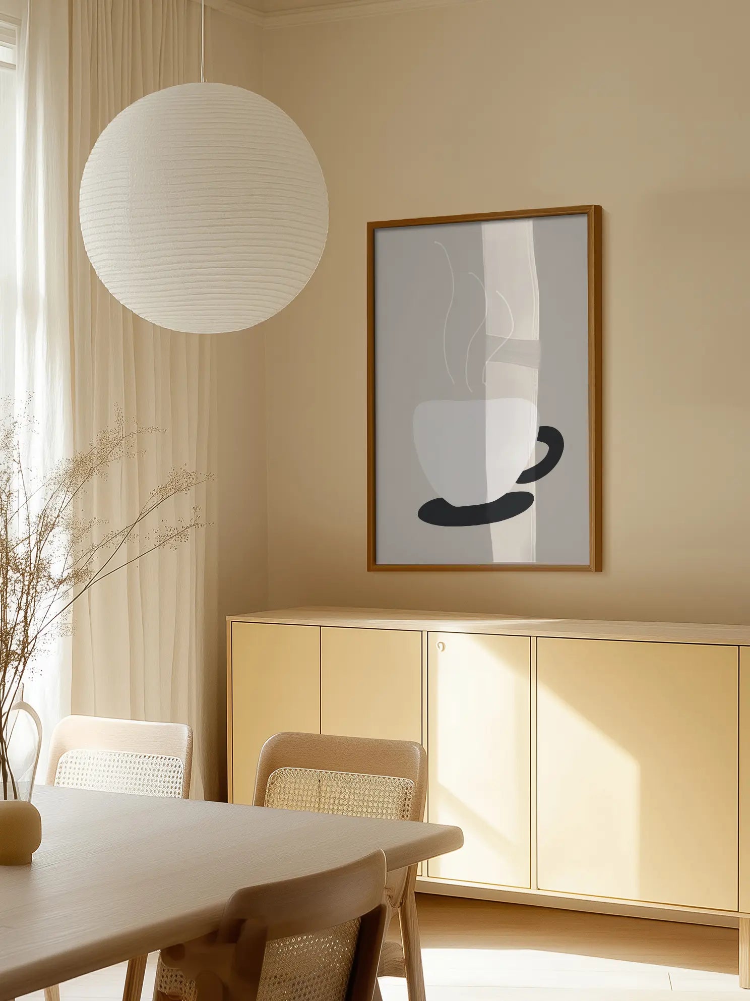 Minimal Coffee Cup Steam Poster