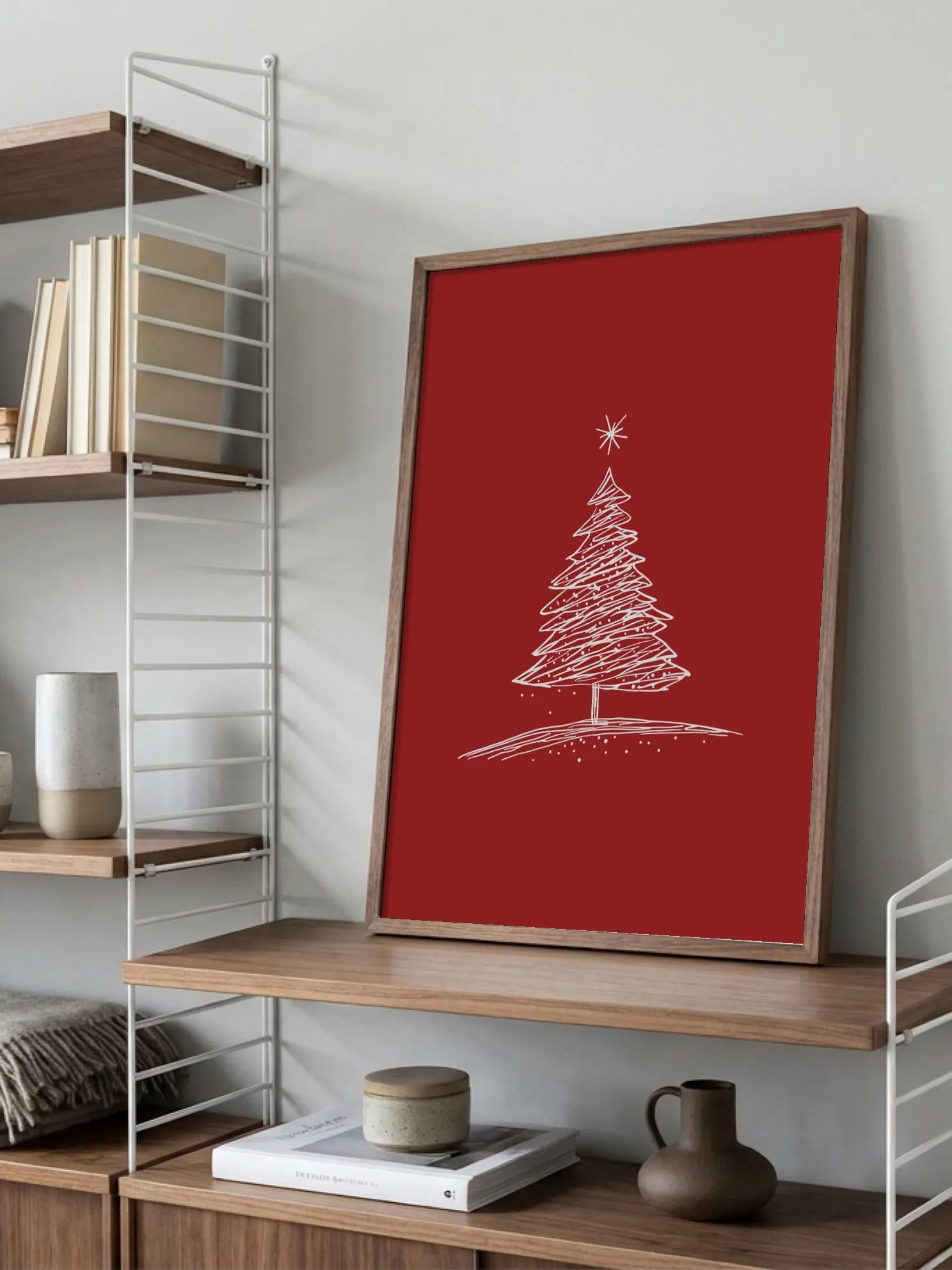 Minimal Red Christmas Sketch Poster