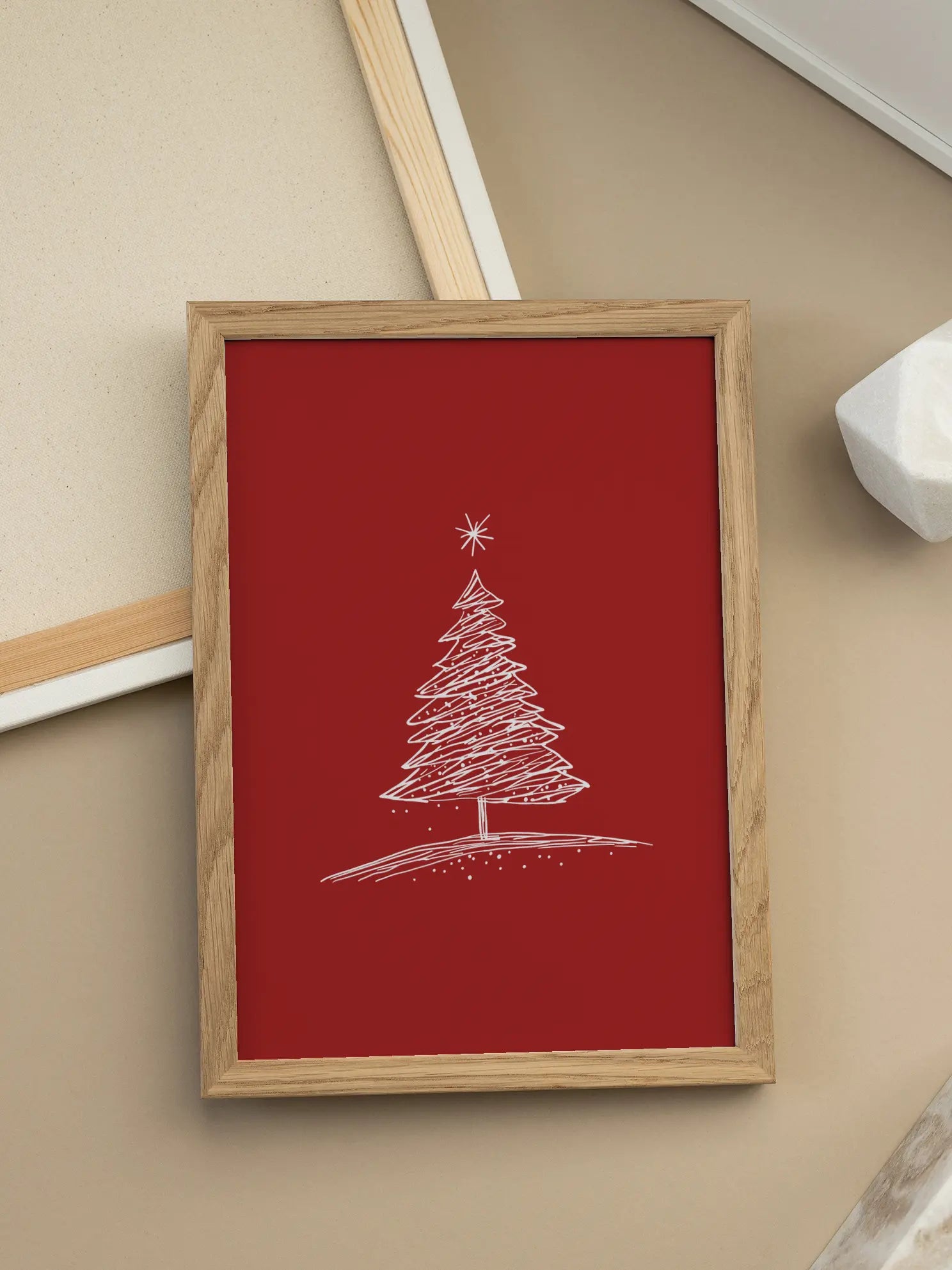 Minimal Red Christmas Sketch Poster
