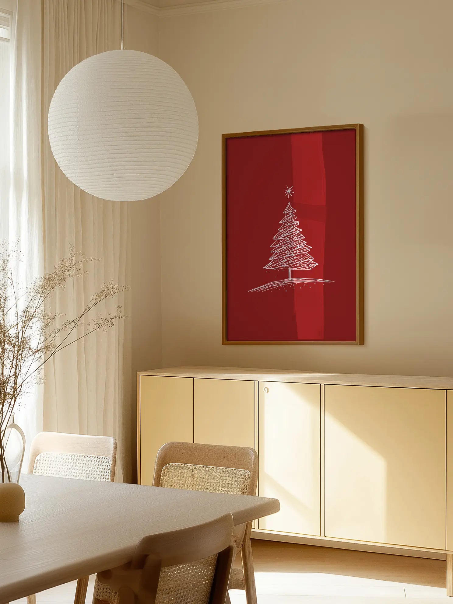 Minimal Red Christmas Sketch Poster