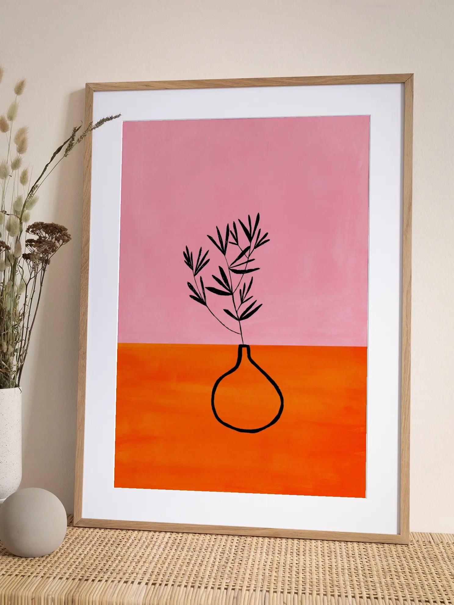Minimal Vase - Orange Poster