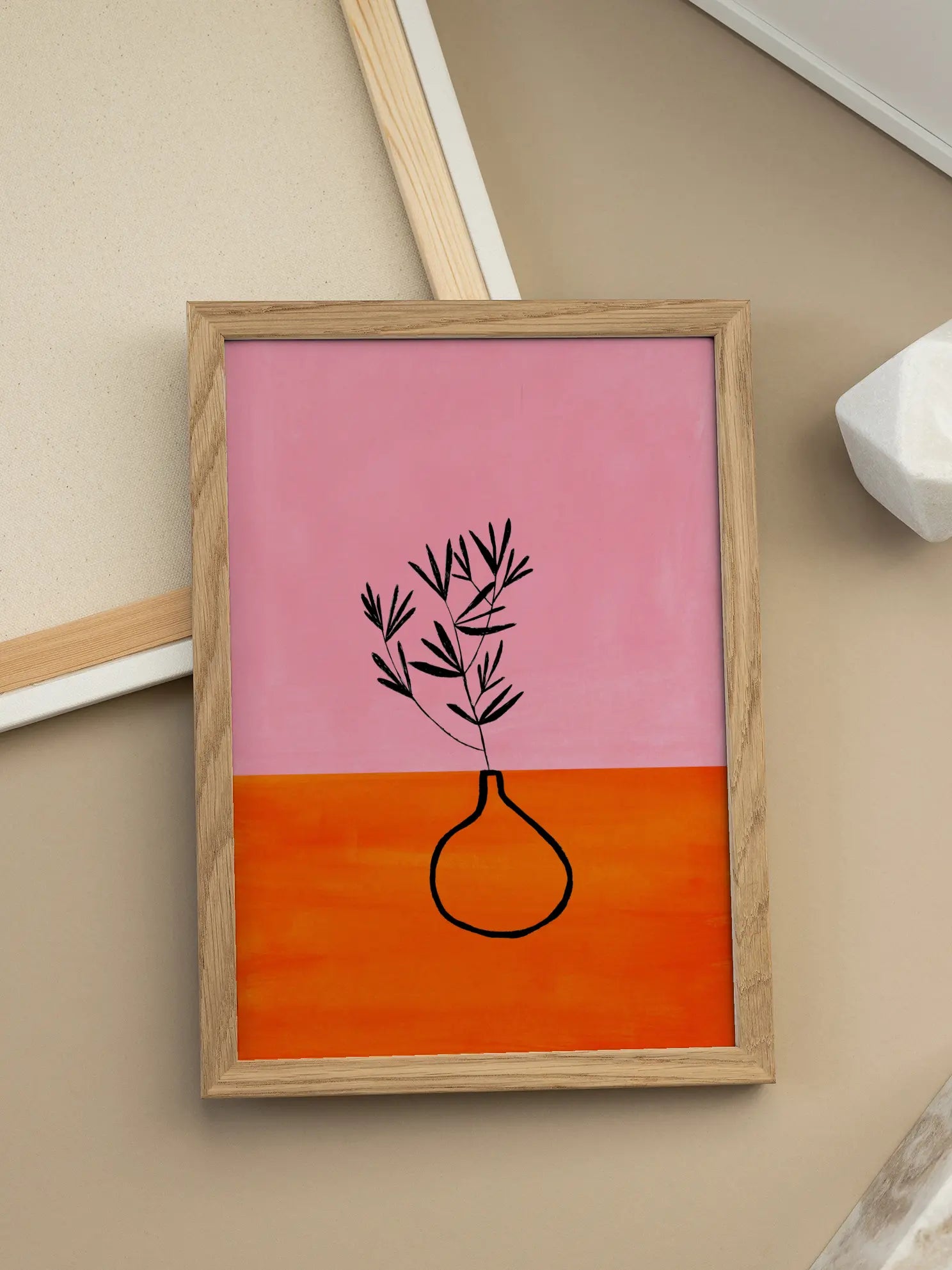Minimal Vase - Orange Poster