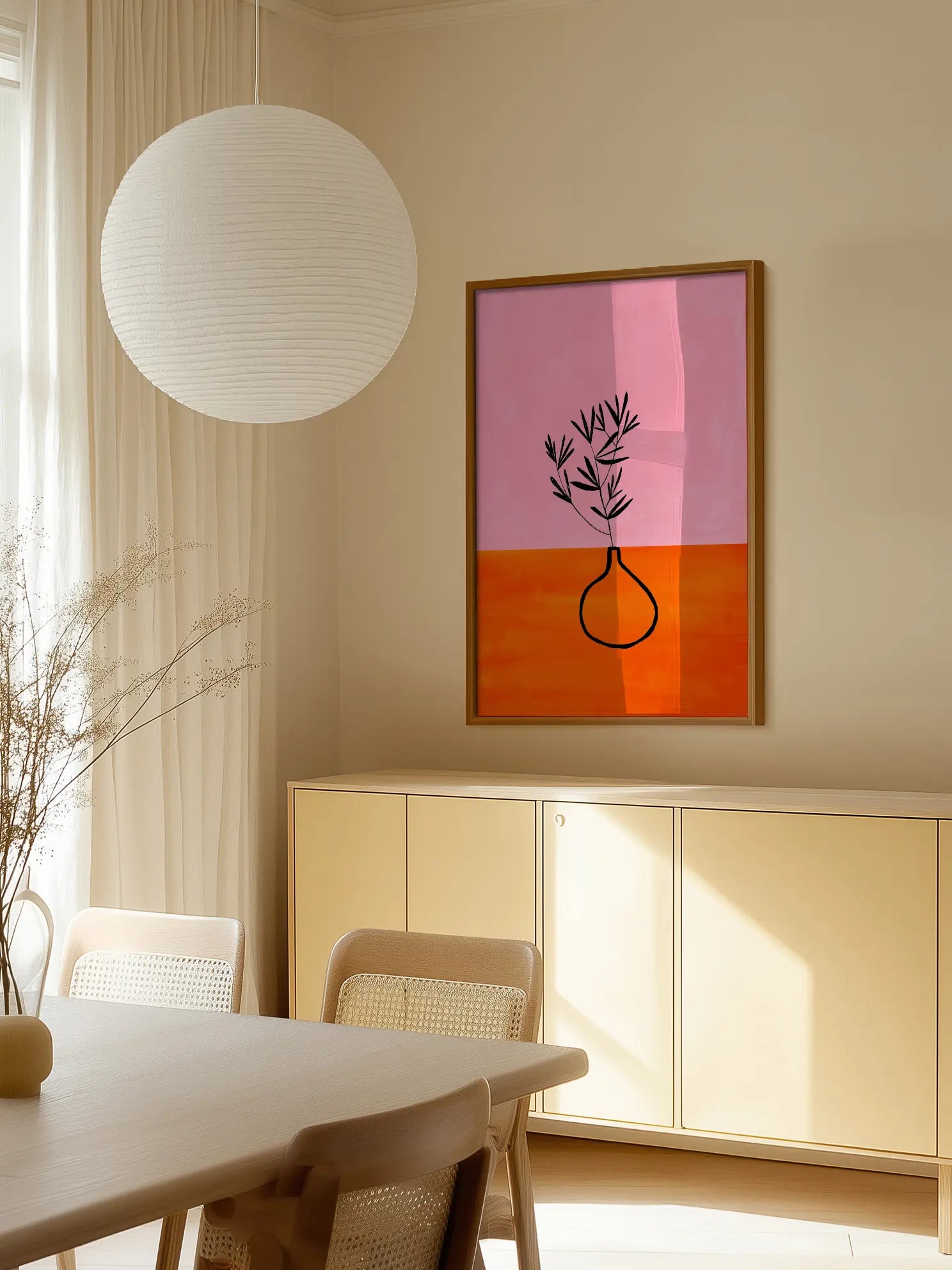 Minimal Vase - Orange Poster