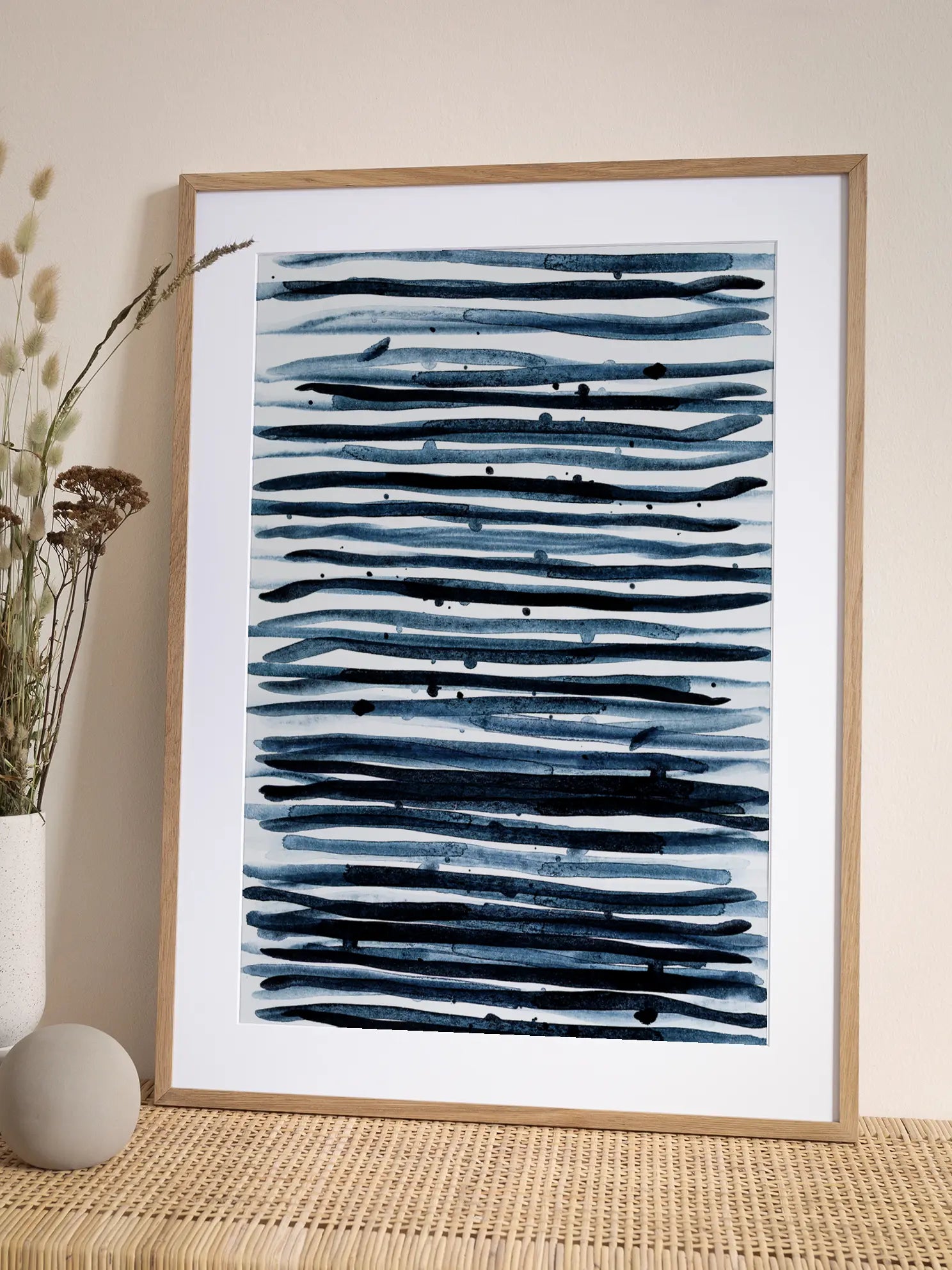 Minimalist Watercolor Stripes Poster