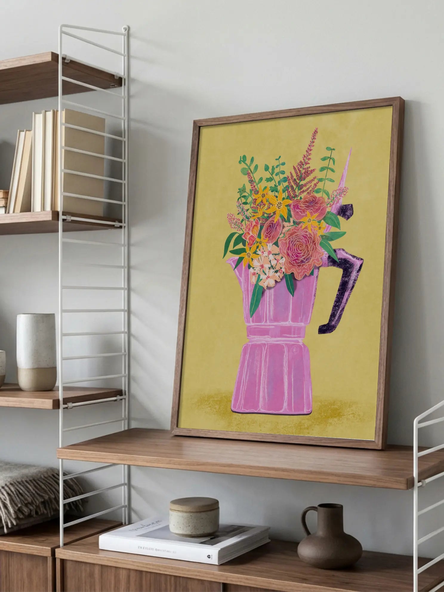 Moka Pot Bouquet Poster
