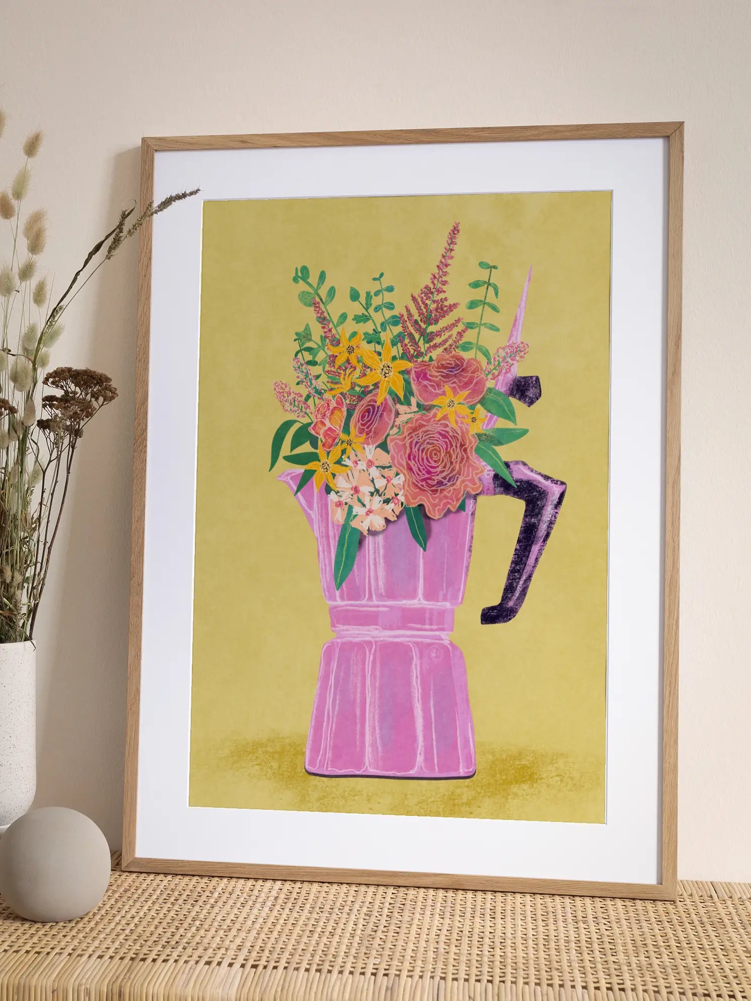 Moka Pot Bouquet Poster