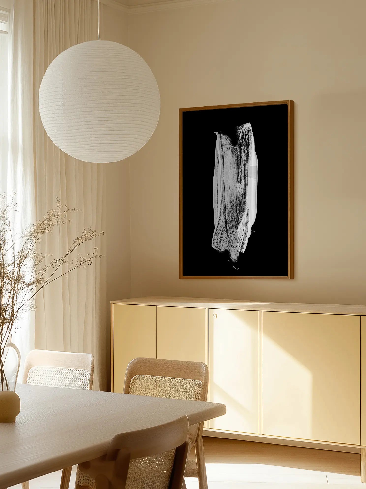 Monochrome Brushstroke Poster