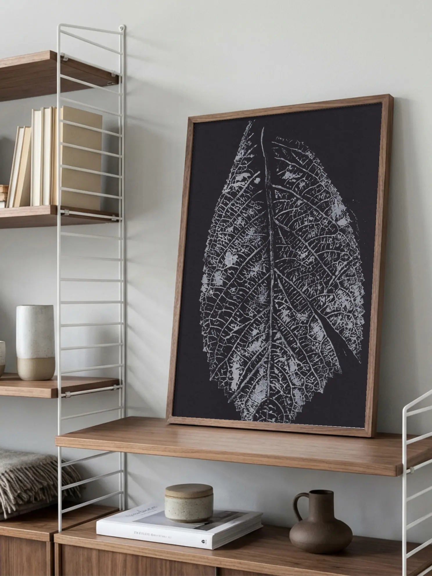 Monochrome Leaf Poster