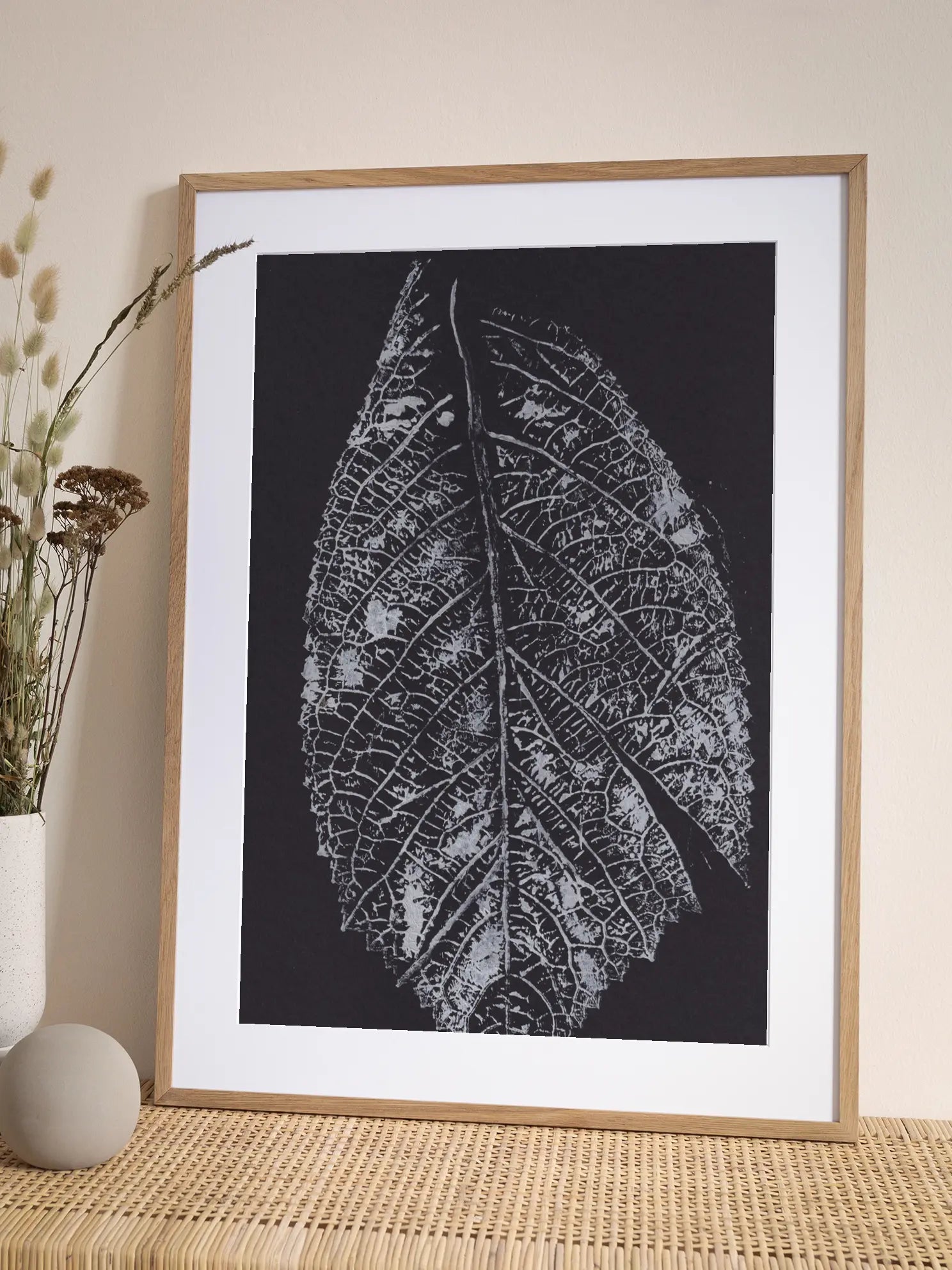 Monochrome Leaf Poster