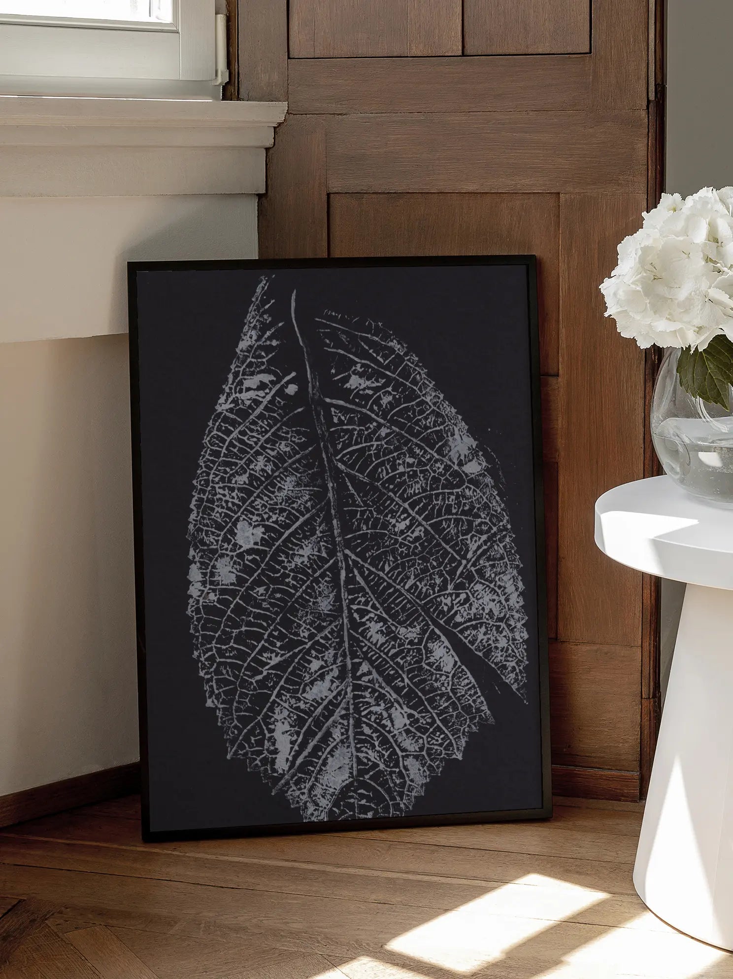 Monochrome Leaf Poster