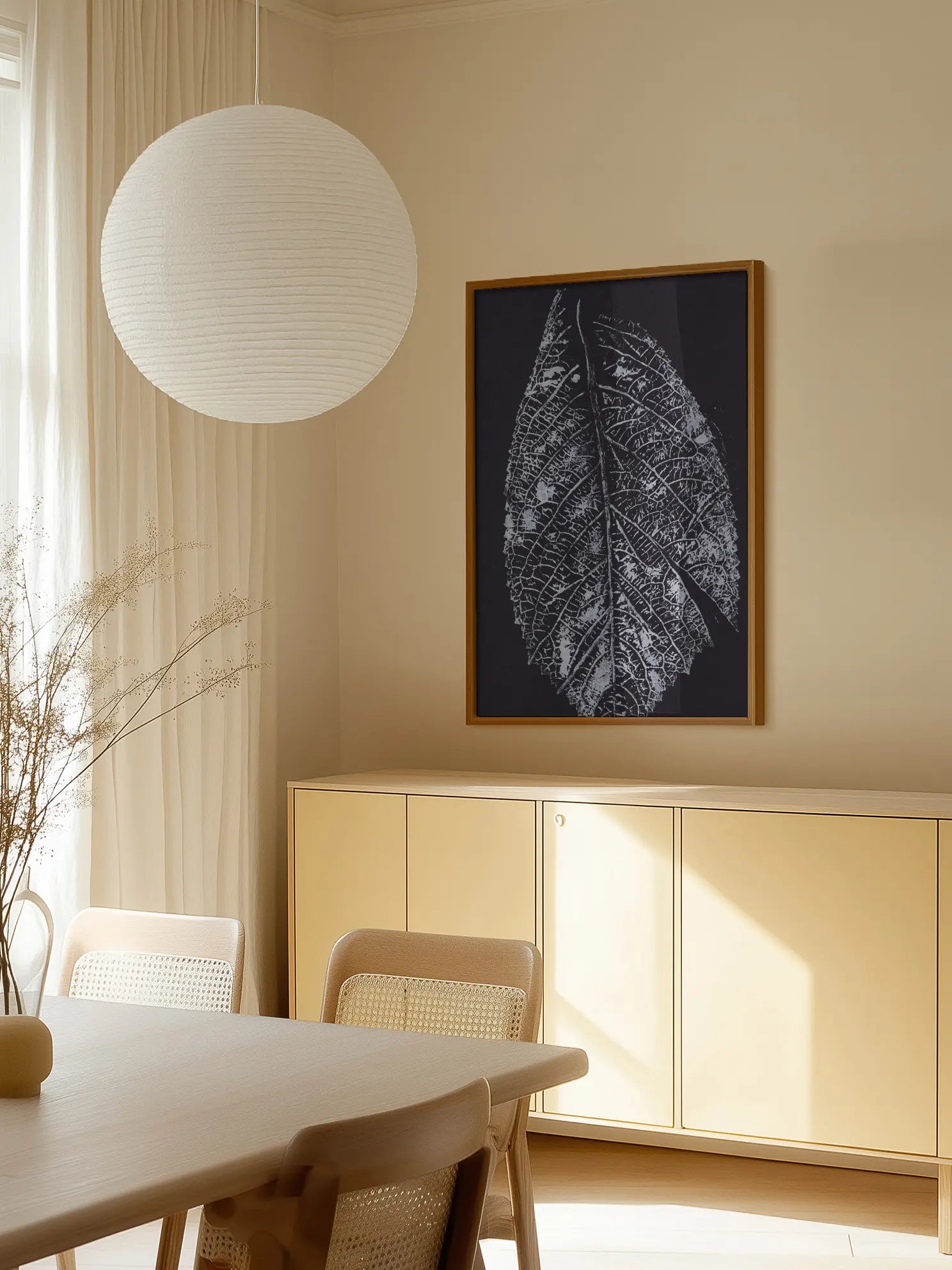 Monochrome Leaf Poster