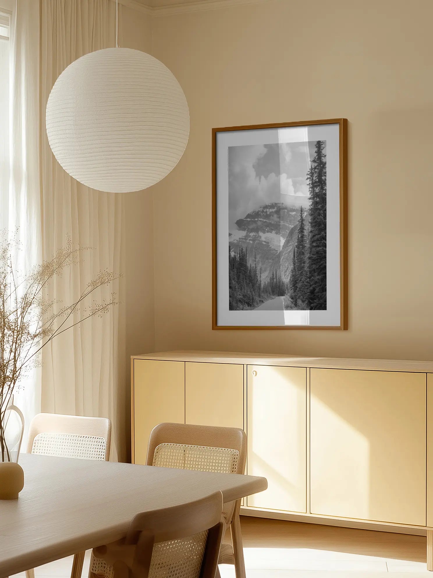 Monochrome Mountain Road Poster