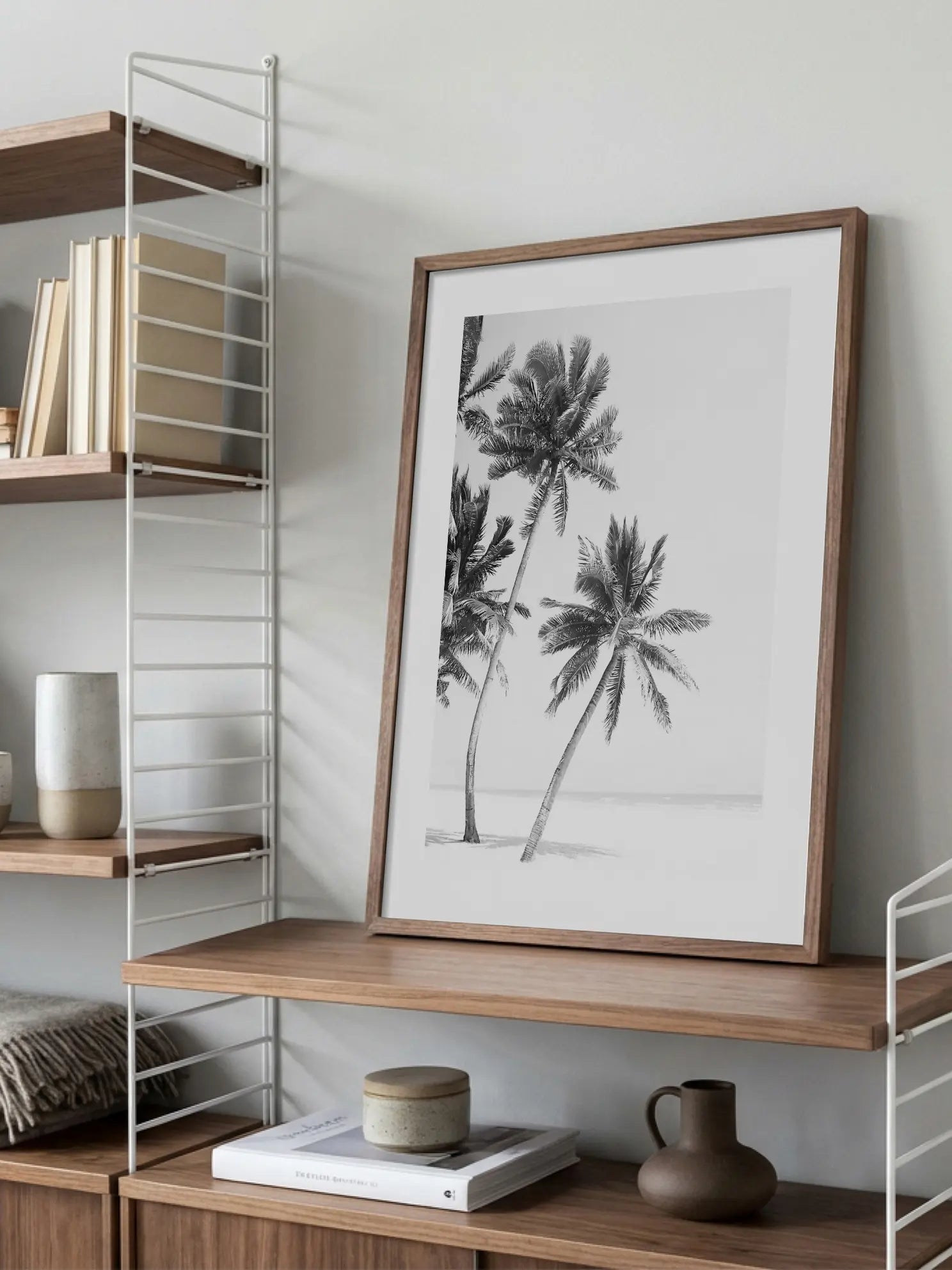 Monochrome Palms Poster