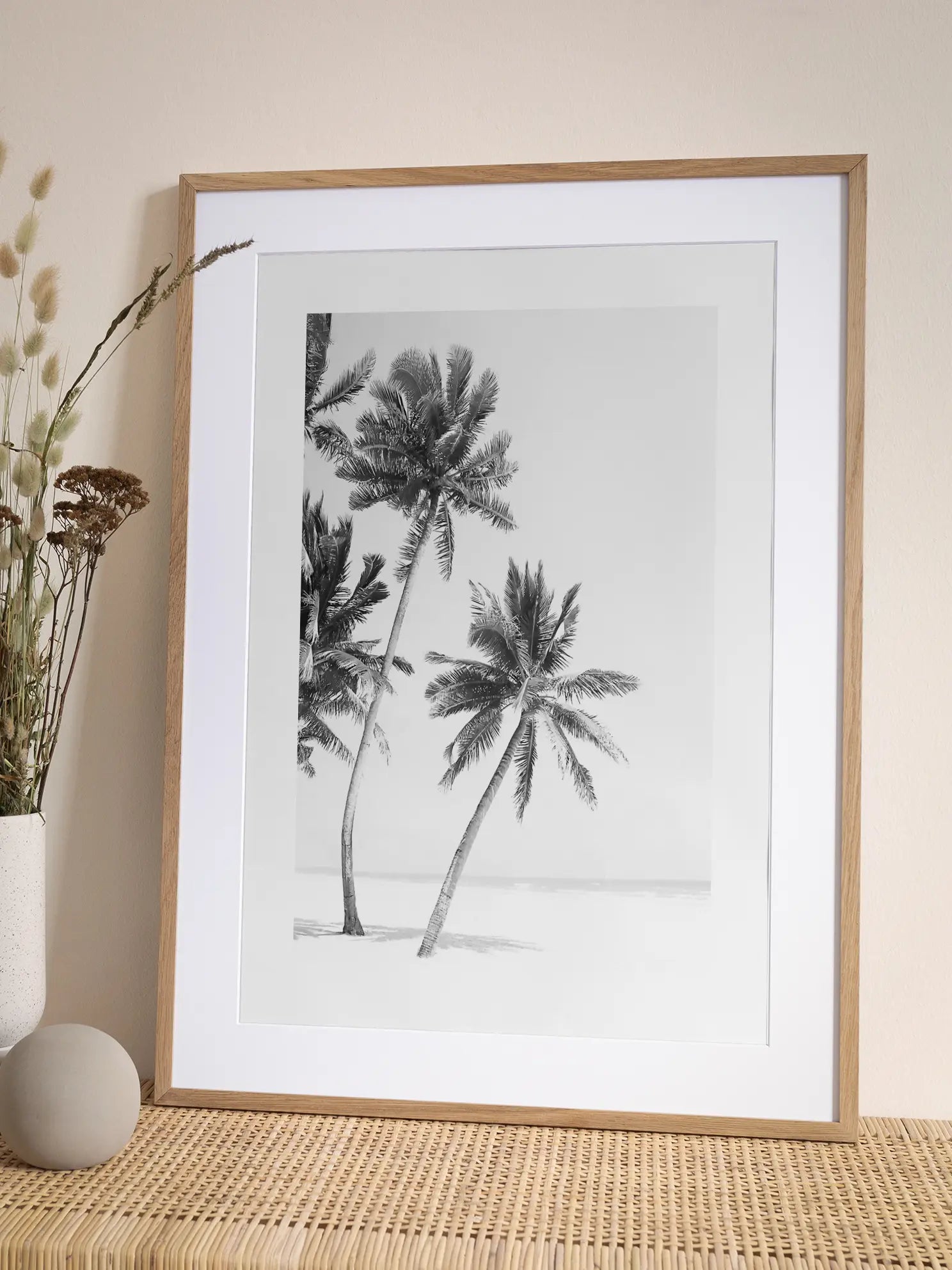 Monochrome Palms Poster