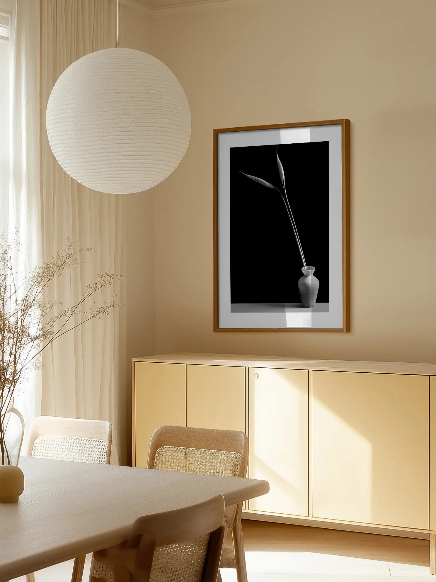 Monochrome Vase No1 Poster