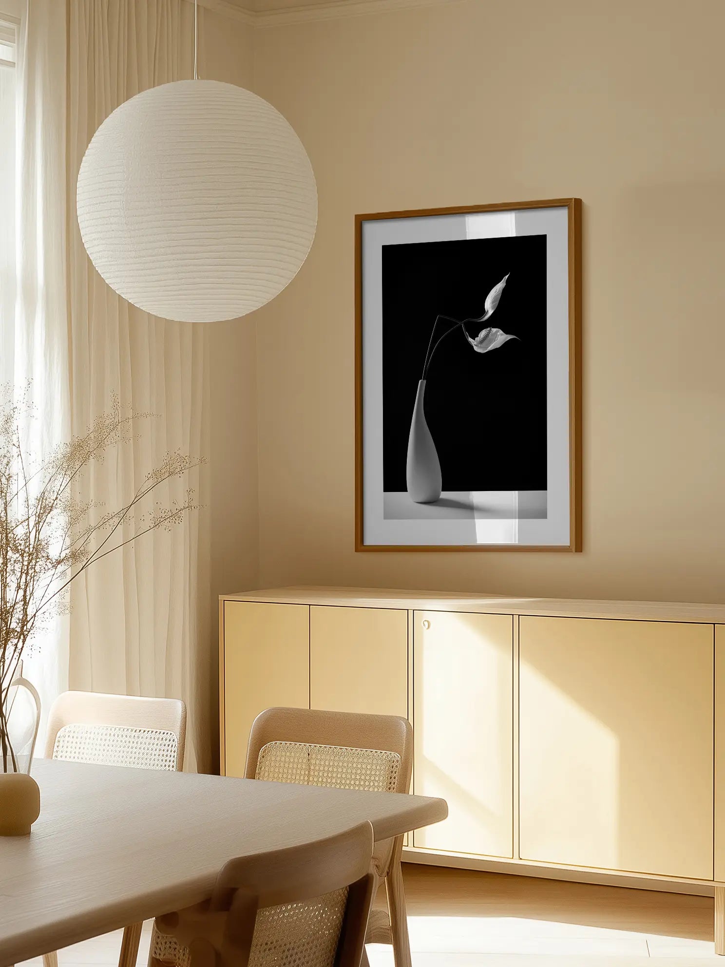 Monochrome Vase No2 Poster