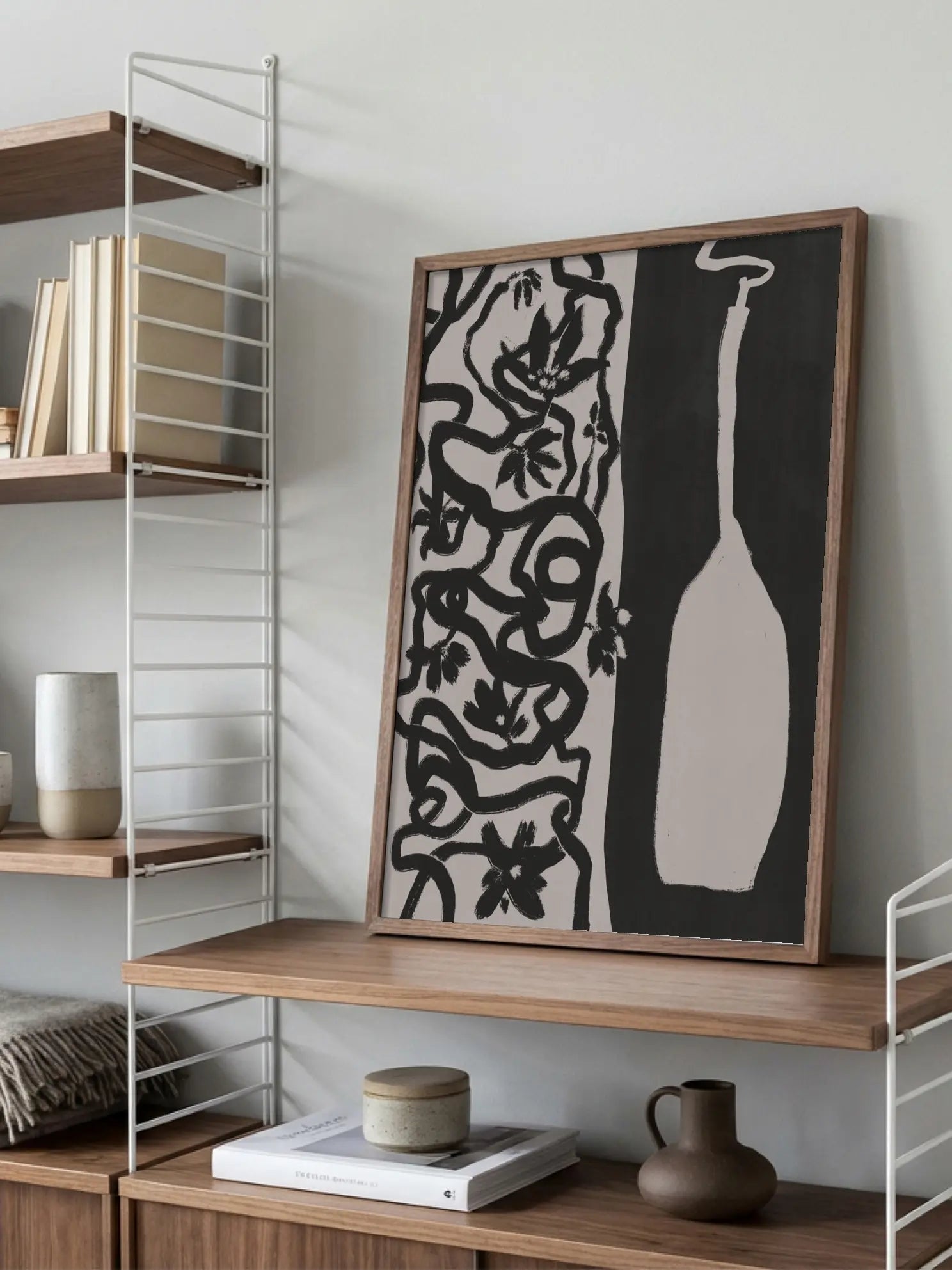 Monochrome Vase Poster