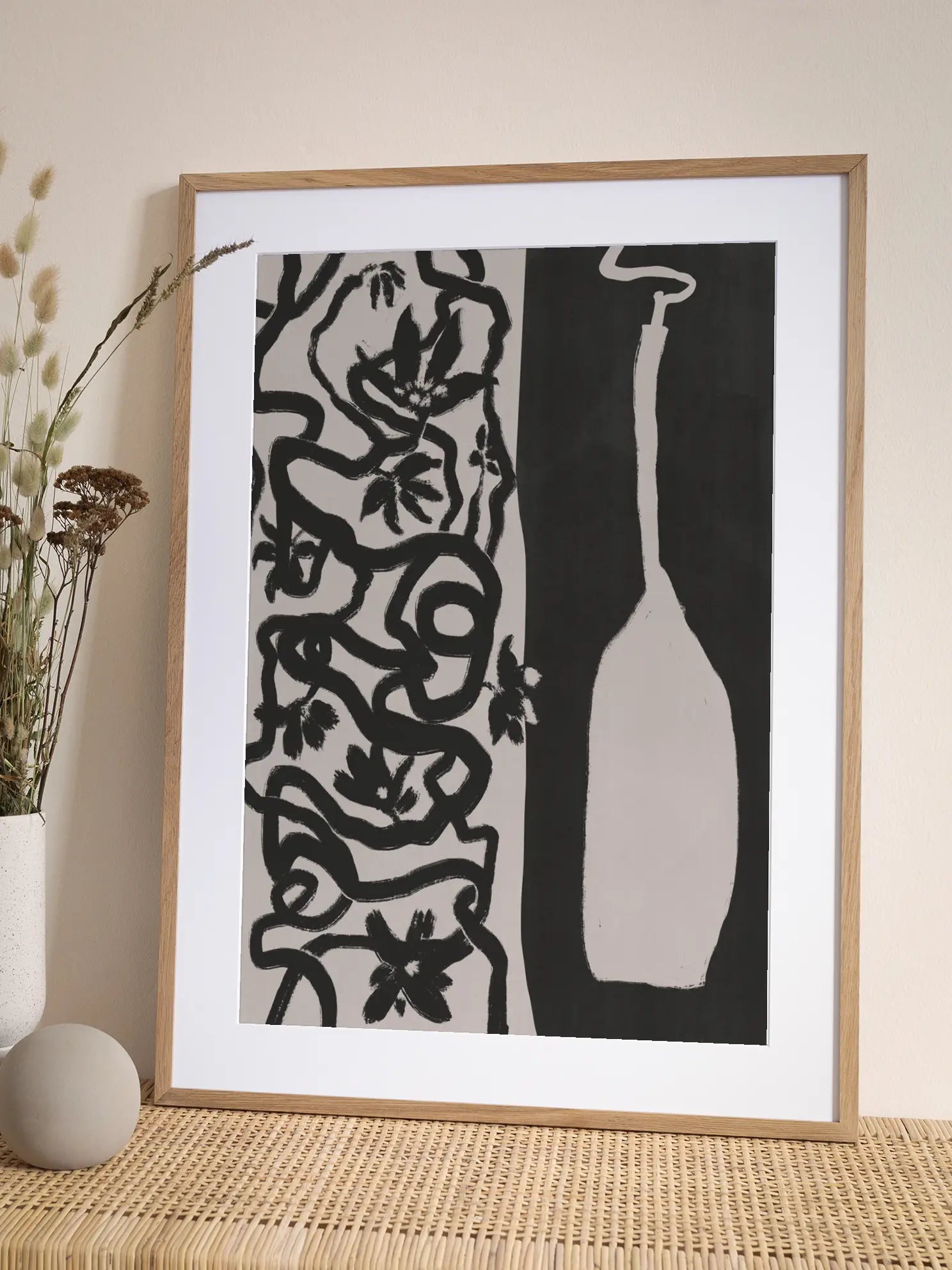 Monochrome Vase Poster