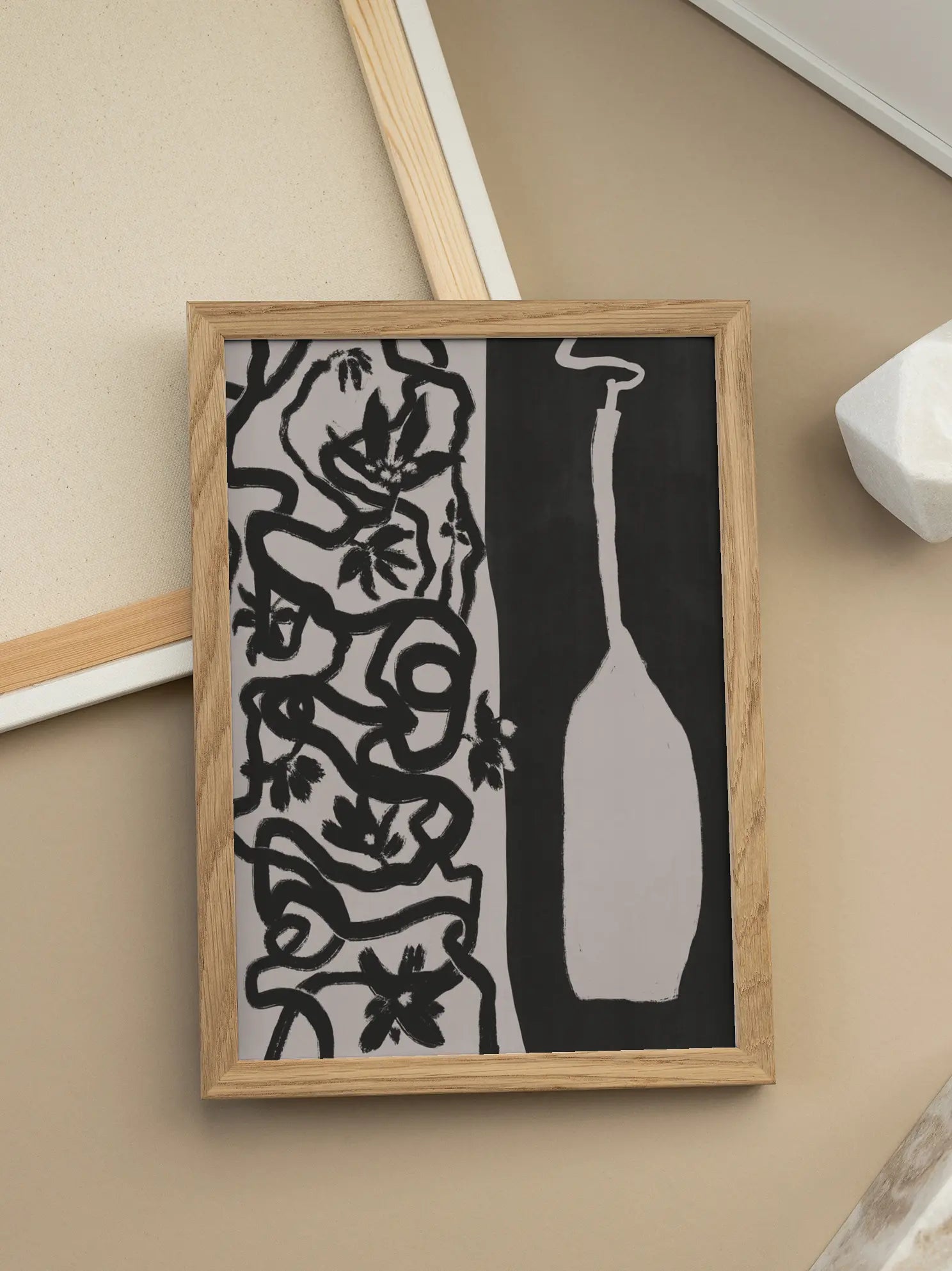 Monochrome Vase Poster