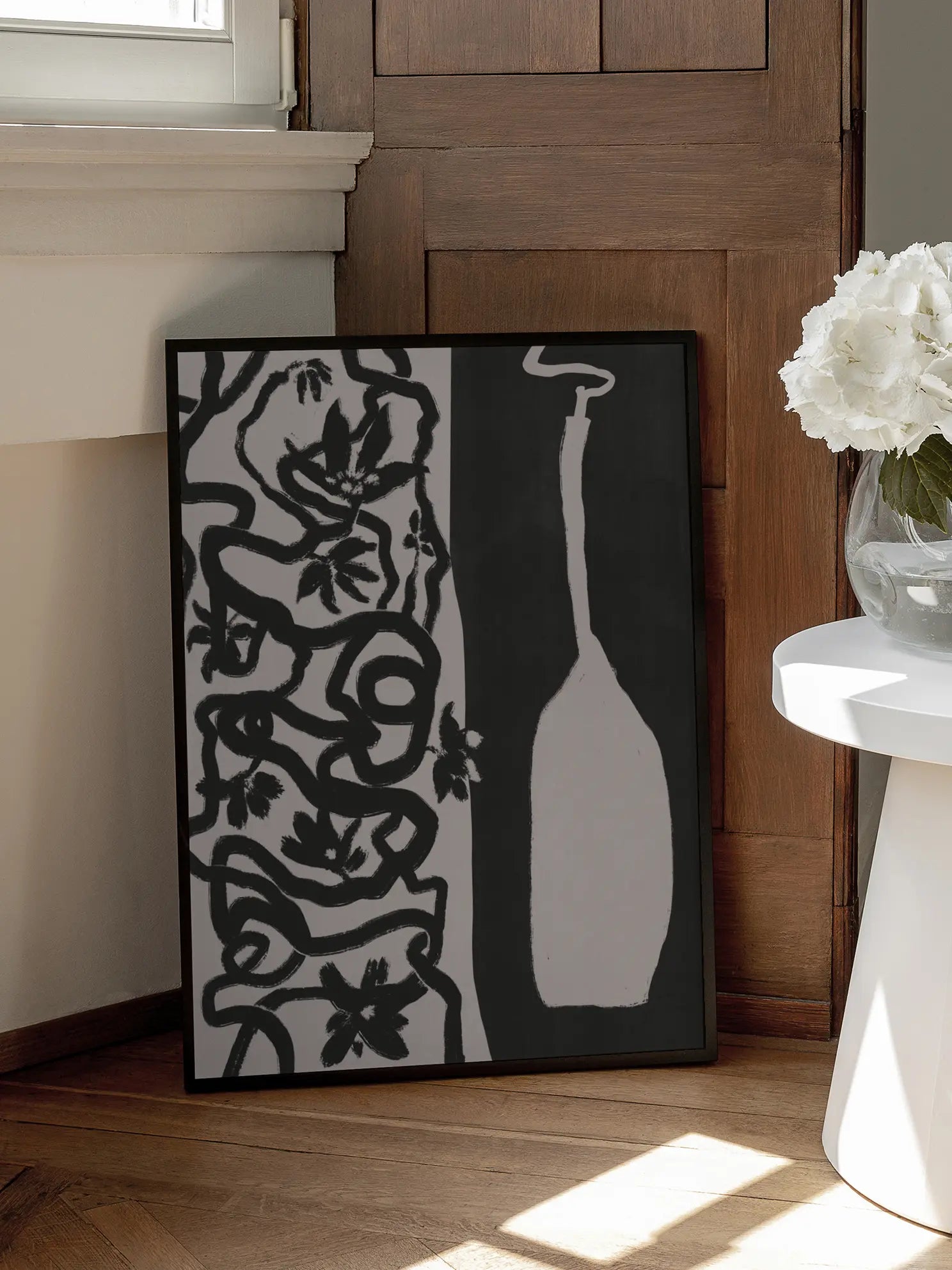 Monochrome Vase Poster