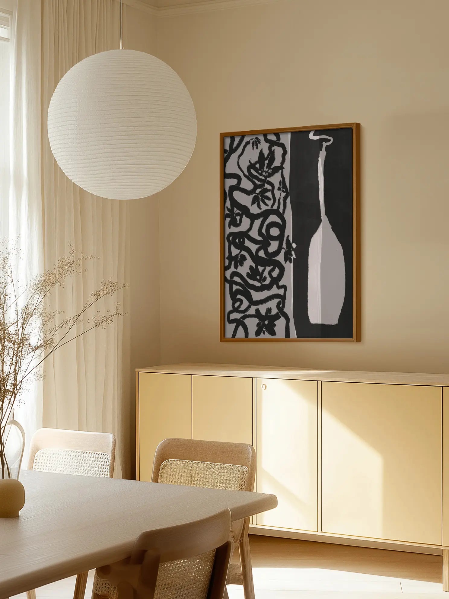 Monochrome Vase Poster