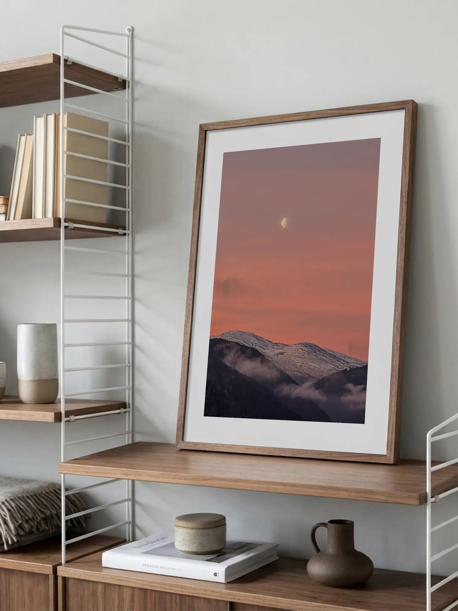 Moon Over Mountains Poster