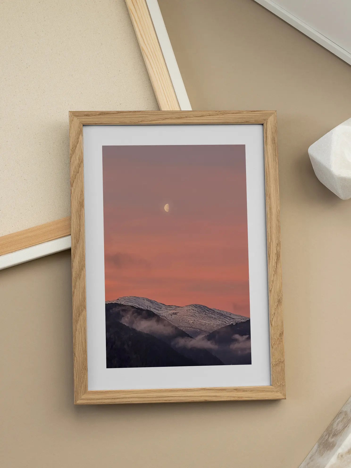 Moon Over Mountains Poster