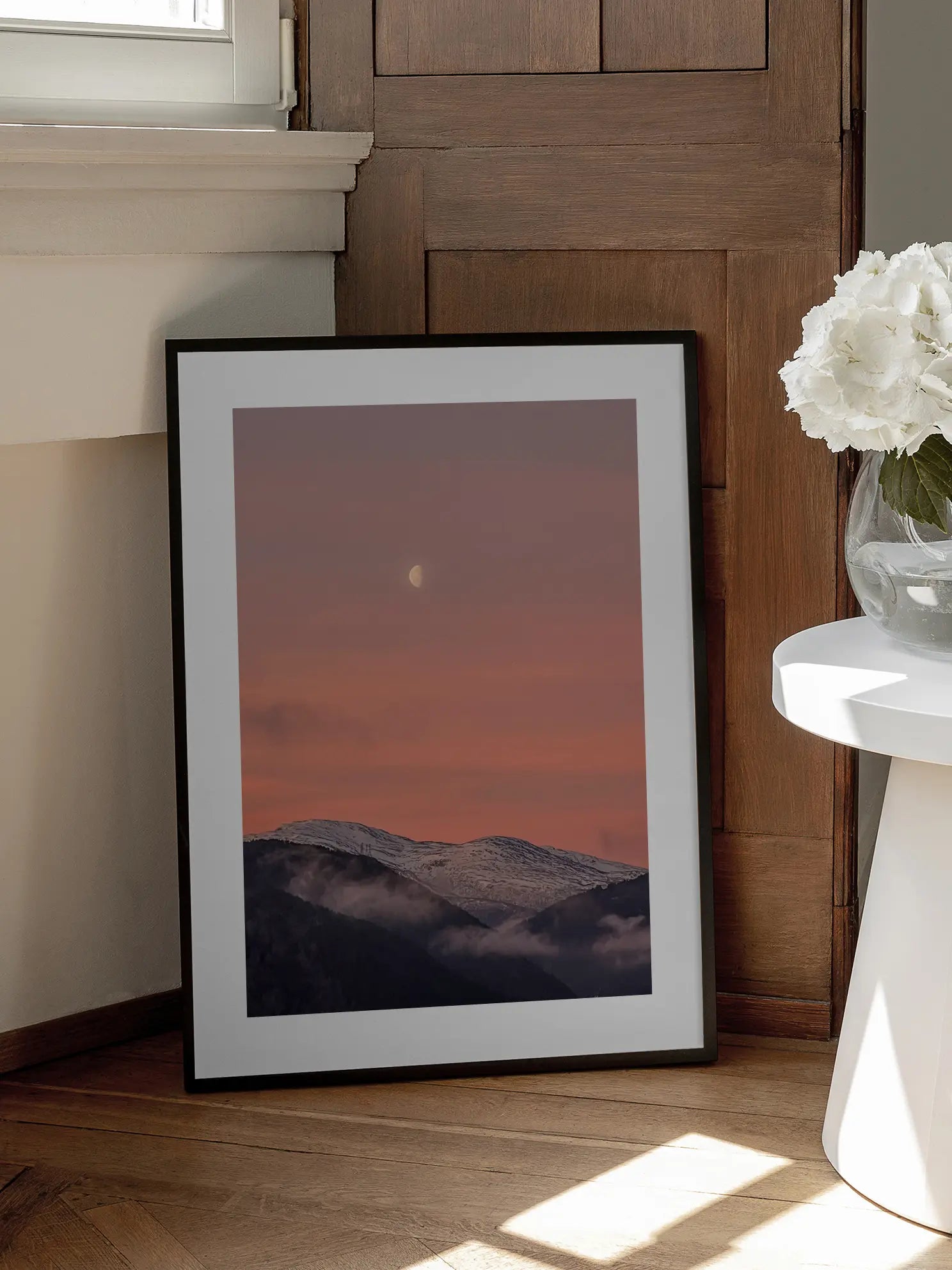 Moon Over Mountains Poster
