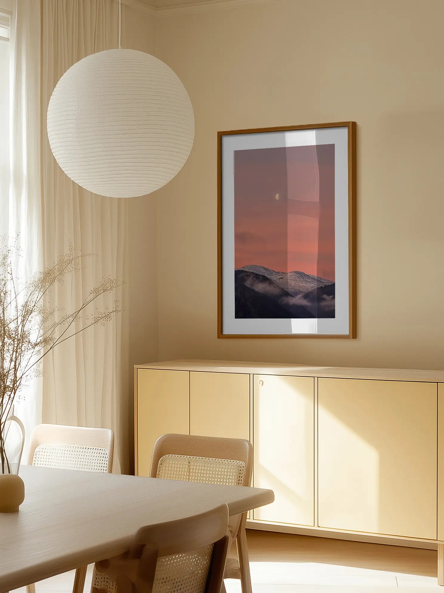 Moon Over Mountains Poster