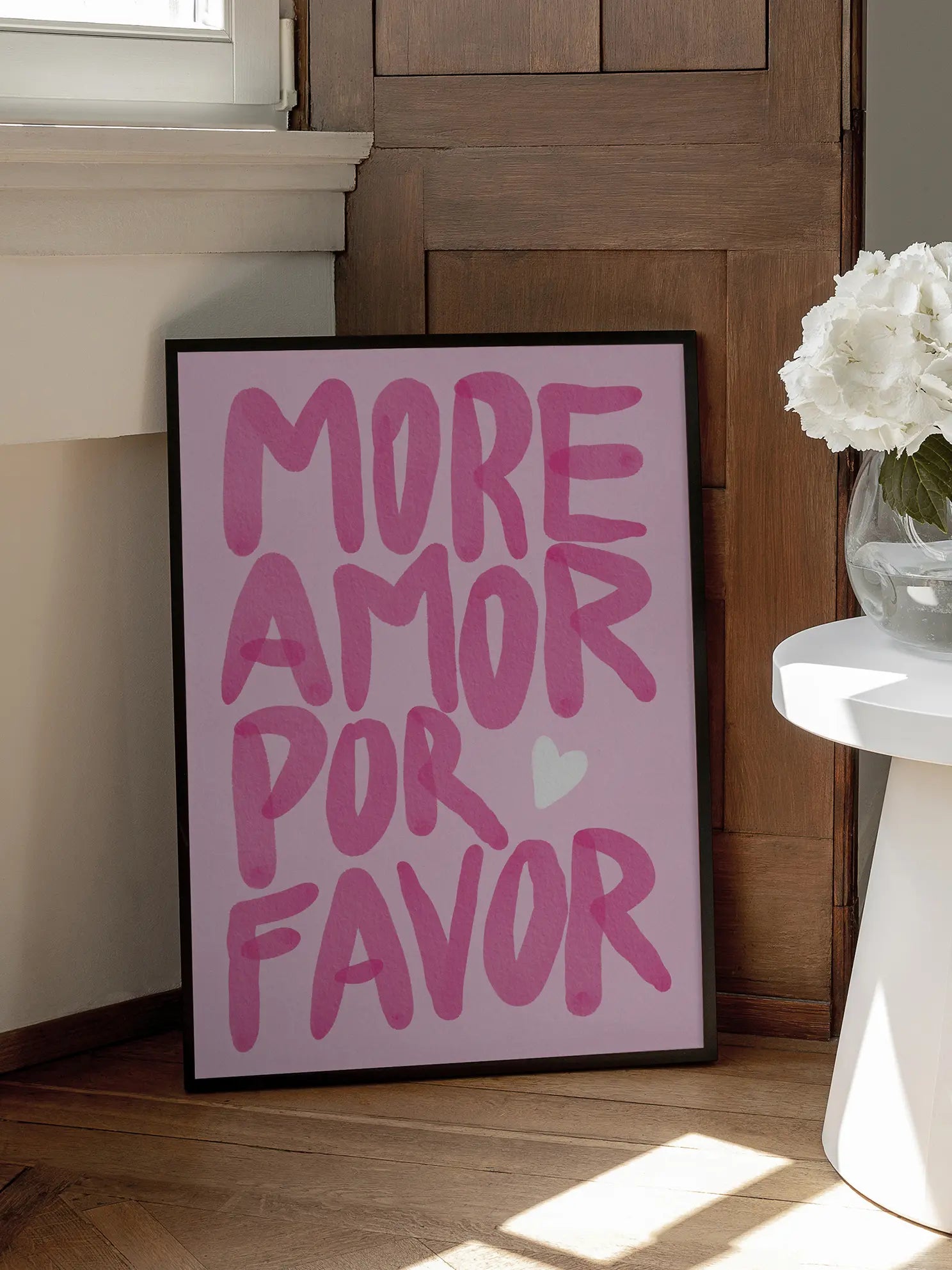 More Amor Por Favor Pink Poster