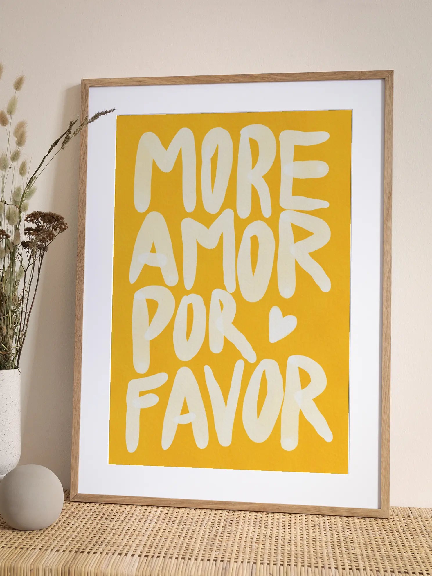More Amor Por Favor Yellow Poster