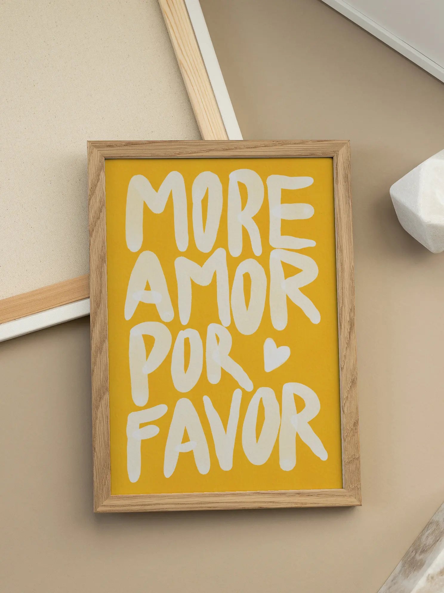 More Amor Por Favor Yellow Poster