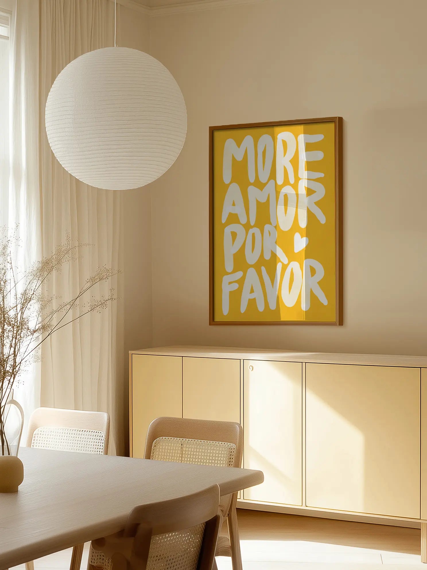 More Amor Por Favor Yellow Poster