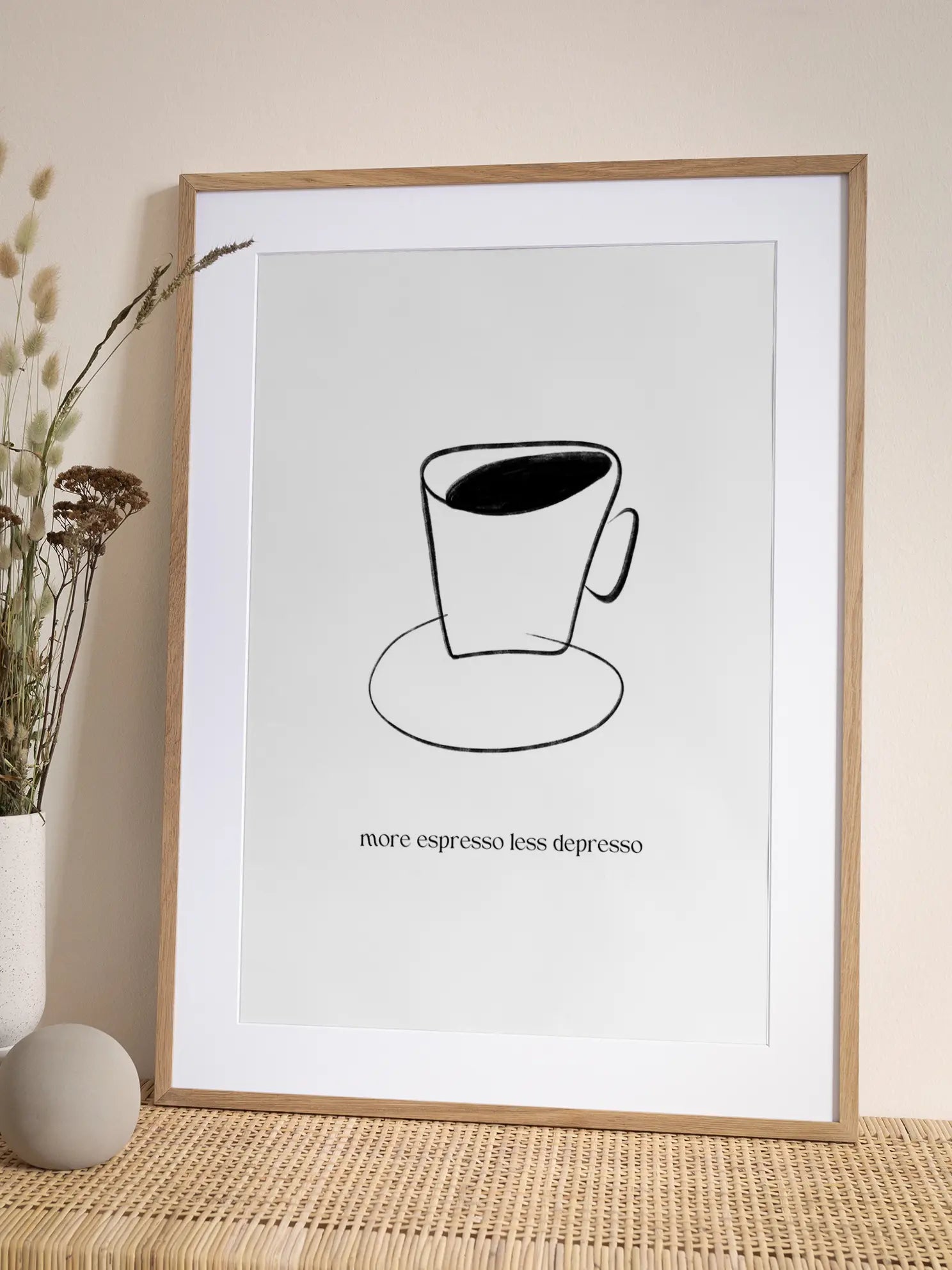 More Espresso Less Depresso Quote Poster