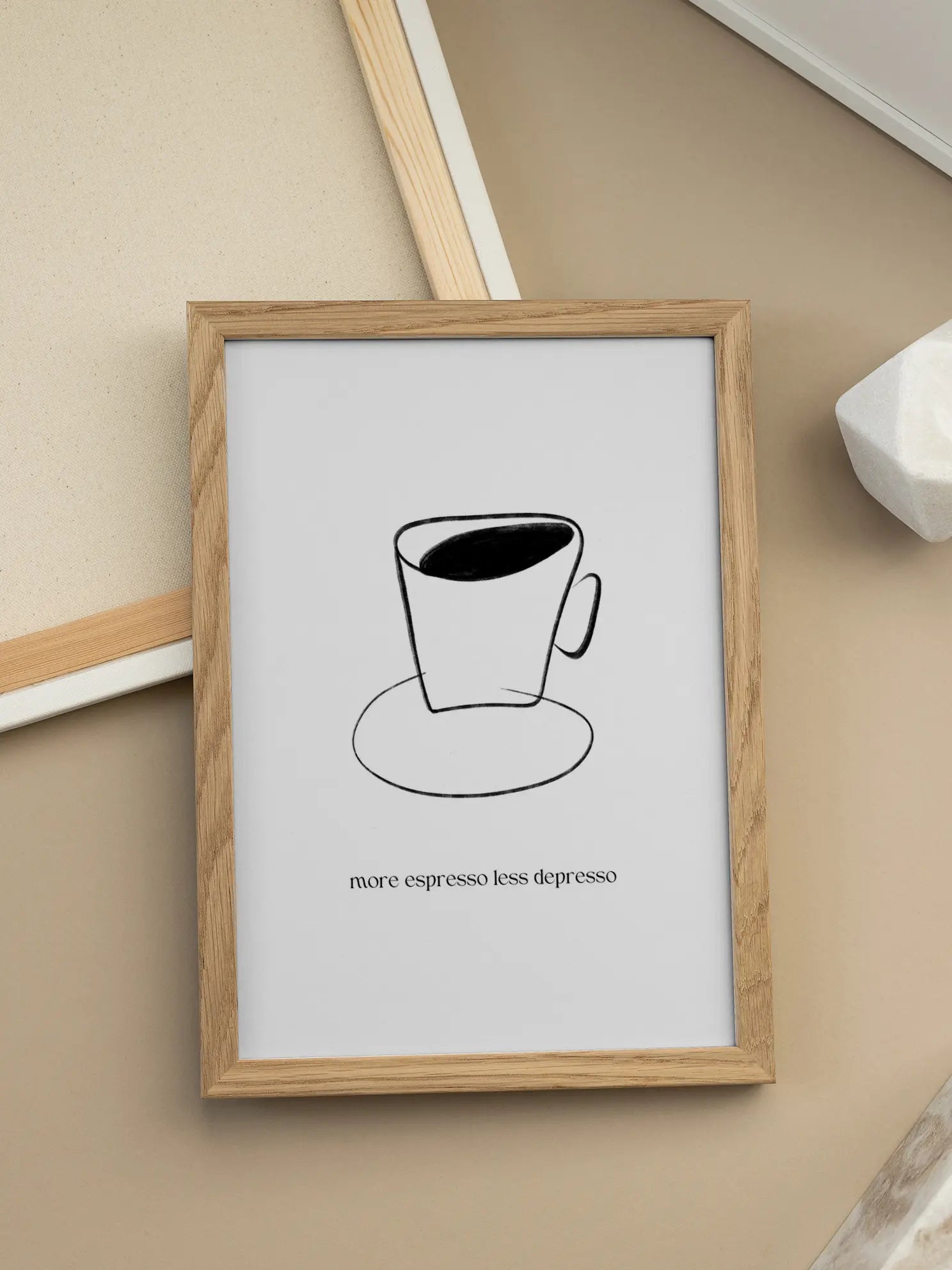 More Espresso Less Depresso Quote Poster